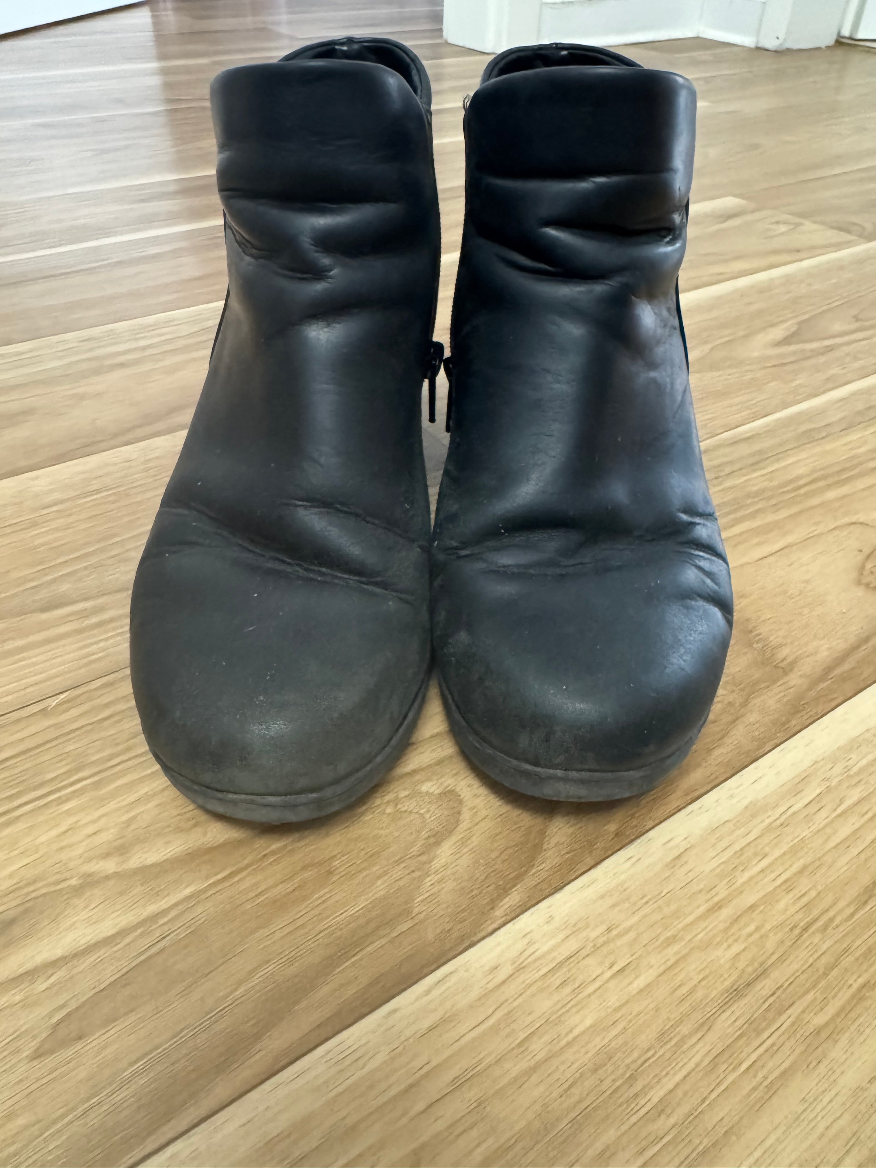 Clarks Unstructured Damen Leder Stiefeletten 37.5 Schwarz Gebraucht