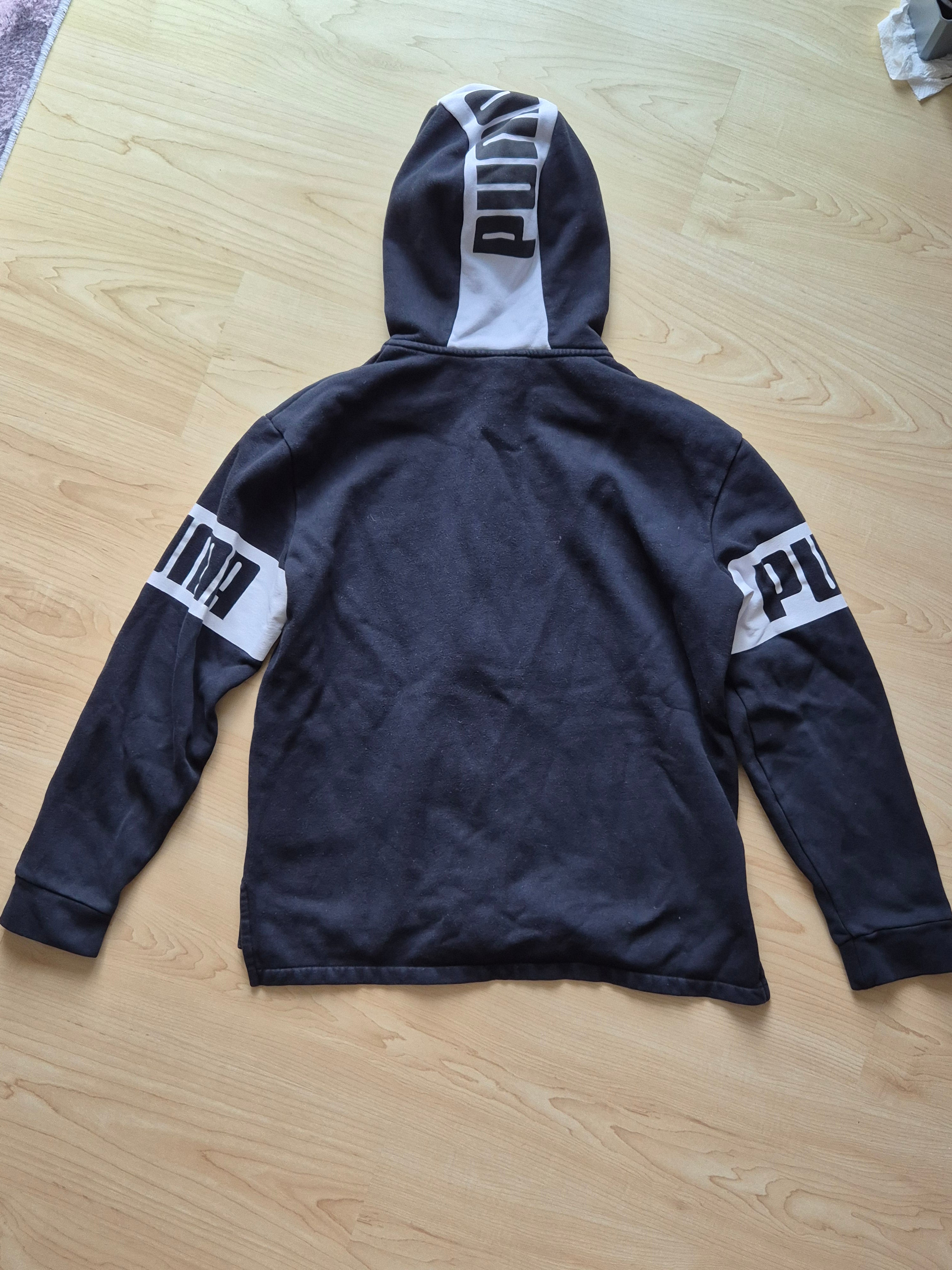 PUMA Power Full-Zip Hoodie – Schwarz/Weiß, Größe M, Gebraucht