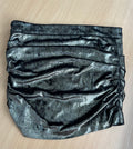 Ba&sh Samt Minirock – Schwarz Gold, XS, 35 cm Länge, 39 cm Breite