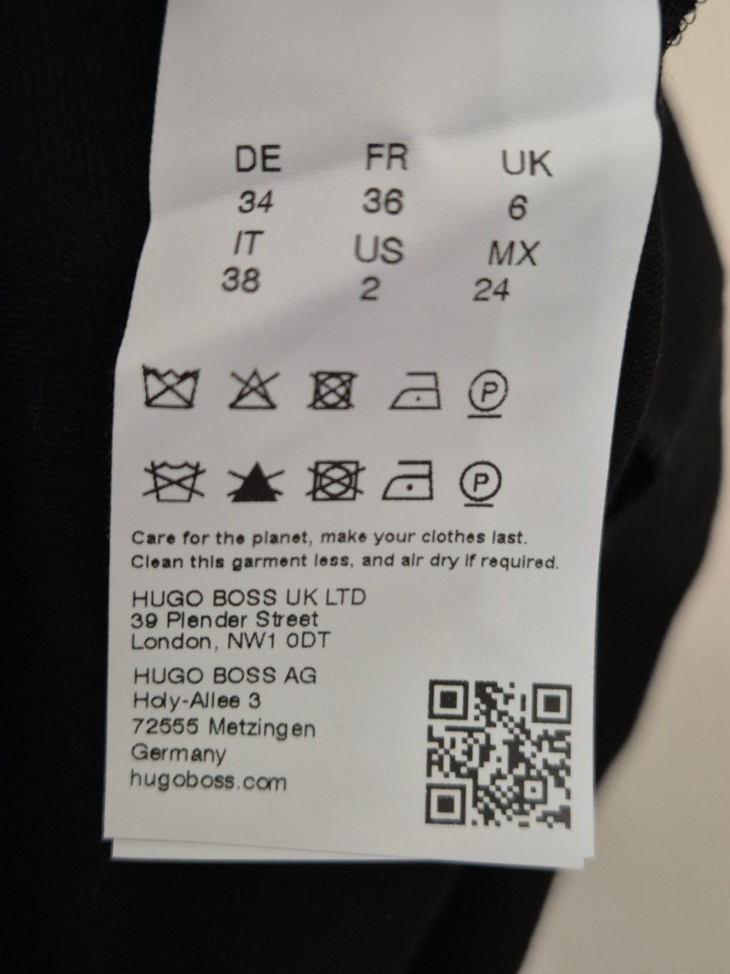 Hugo Boss Kleid Schwarz Baumwollmix Größe 34 Guter Zustand