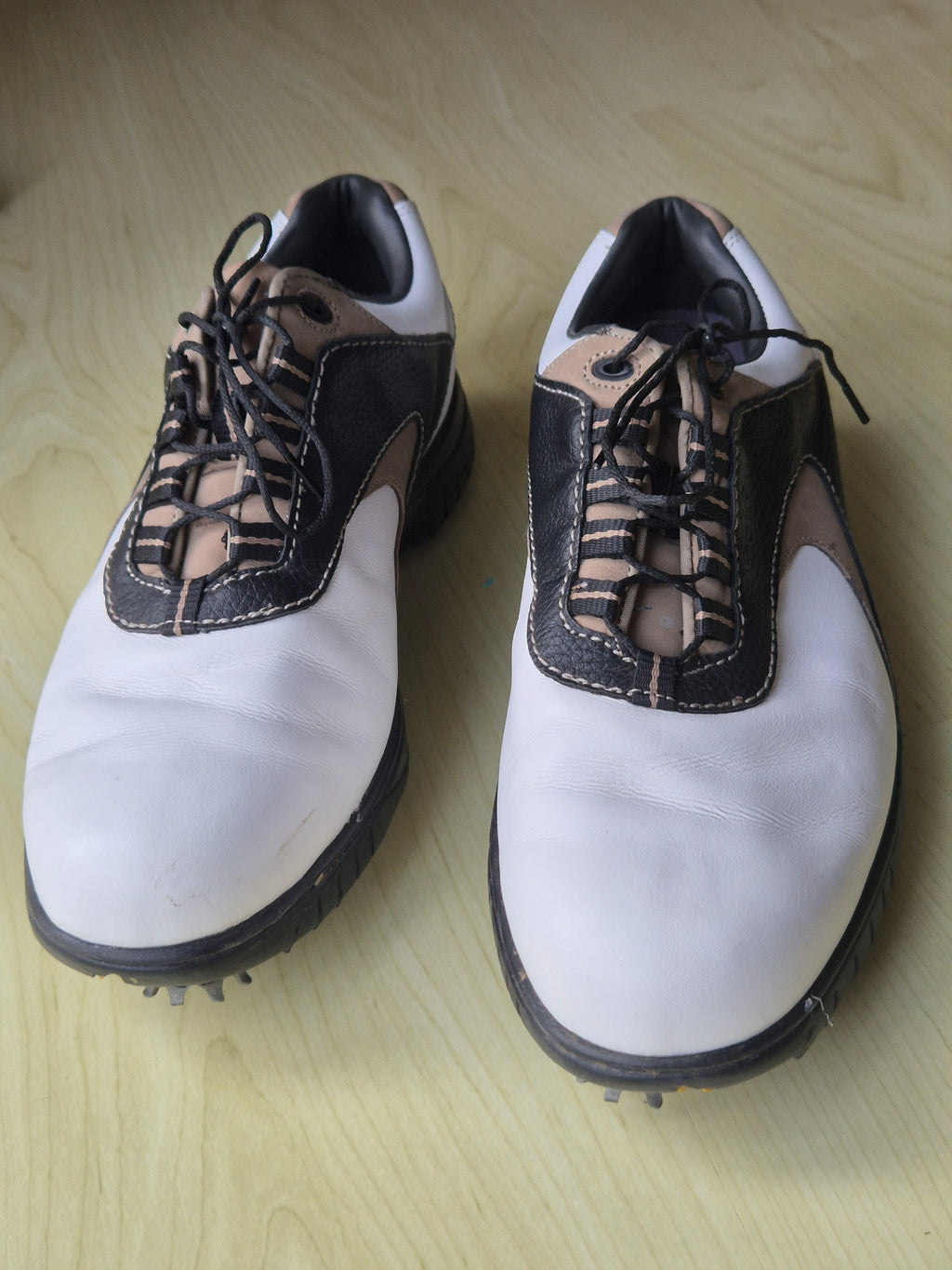 FootJoy Contour Series Golf Shoes Leather White/Black EU 42 Very Good
