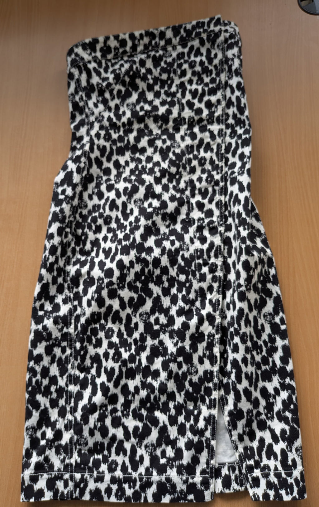 Stella McCartney Leopard Print Strapless Dress, IT 38 XS, Black/White, Very Good