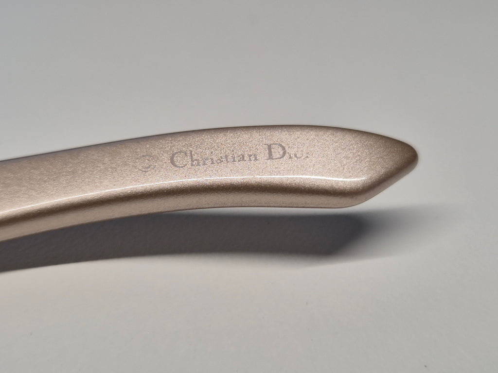 Vintage Dior Crystal Shield Sonnenbrille – Gold, Guter Zustand, Medium