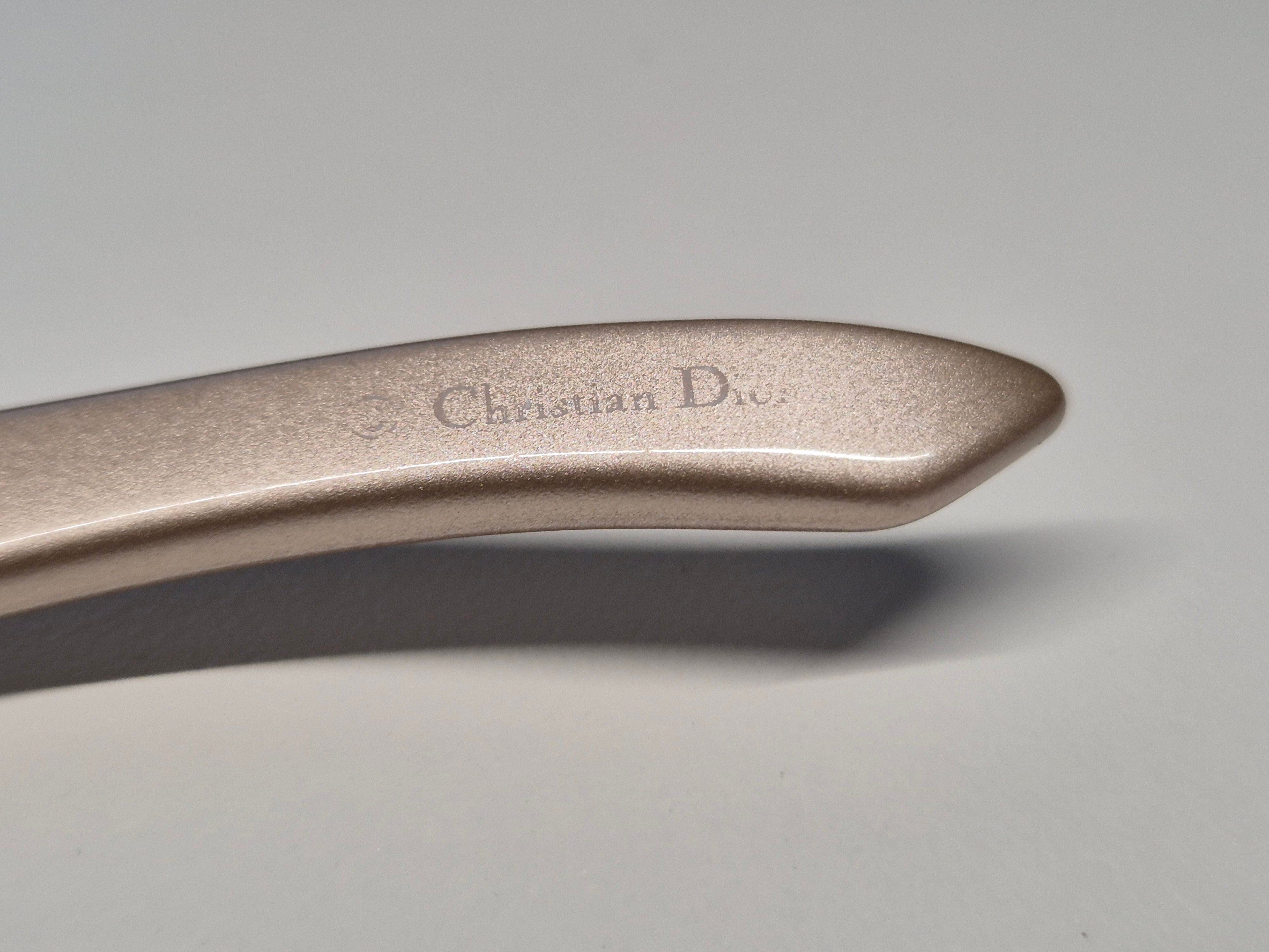 Vintage Dior Crystal Shield Sonnenbrille – Gold, Guter Zustand, Medium
