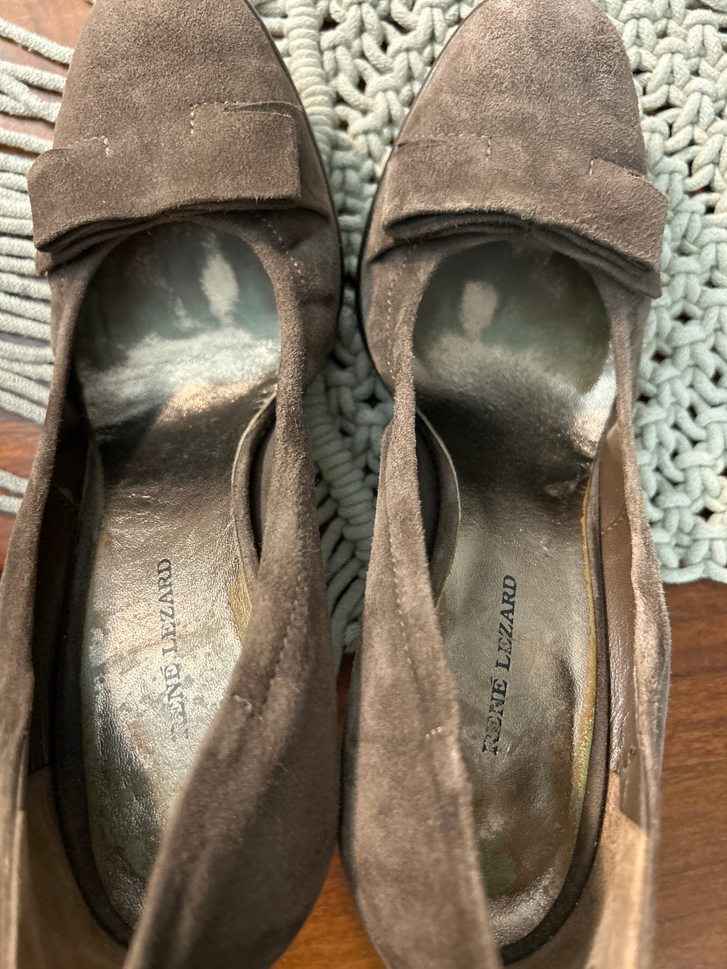 René Lezard chocolate brown suede pumps, size 38 EU / 7 US, made in Italy, good