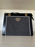 Vintage Escada Patent Heart Shoulder Bag, Medium, Black Leather, Very Good