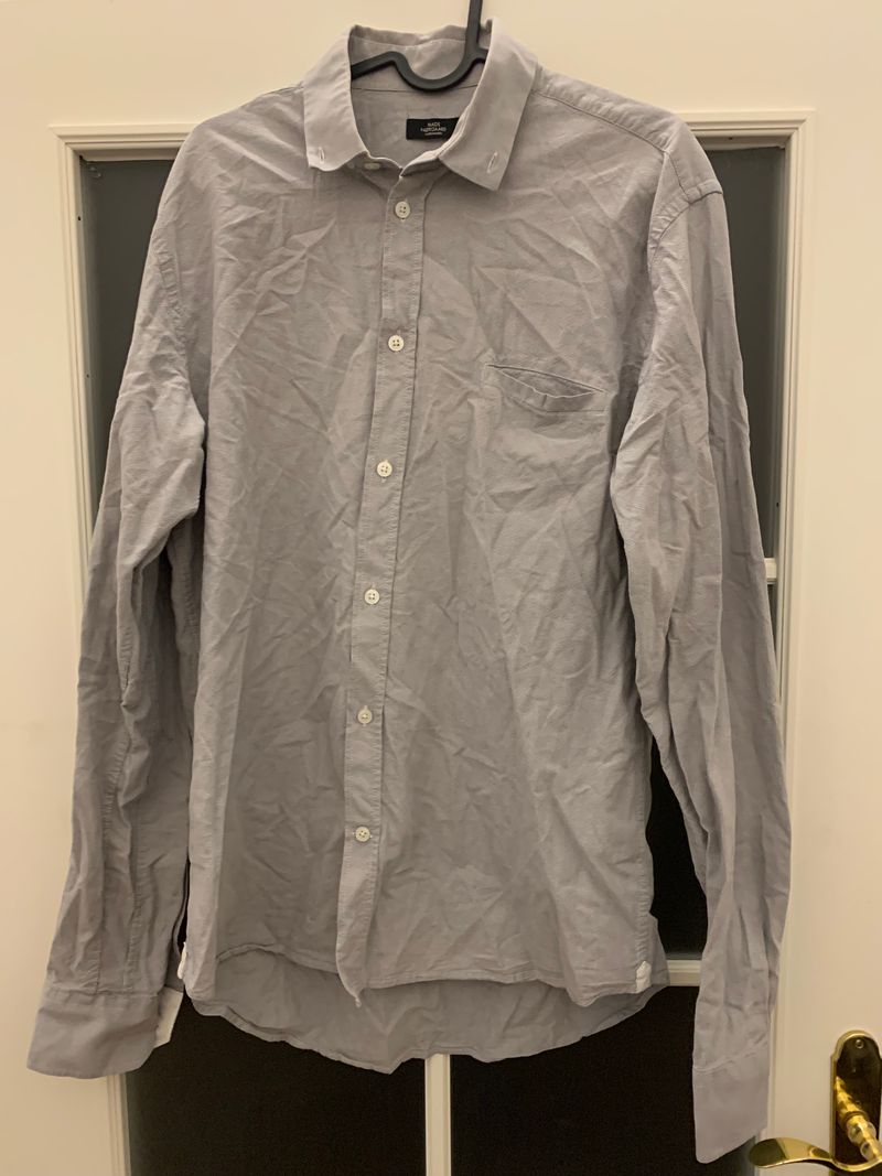 Mads Nørgaard Copen Clean Oxford Shirt XL Light Grey 100% Cotton Good