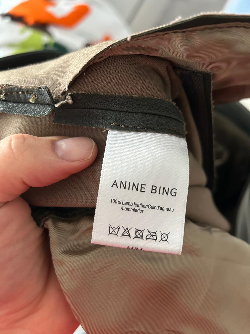 ANINE BING Lederhose Zipper-Detail, Schwarz, Gr. M, Guter Zustand