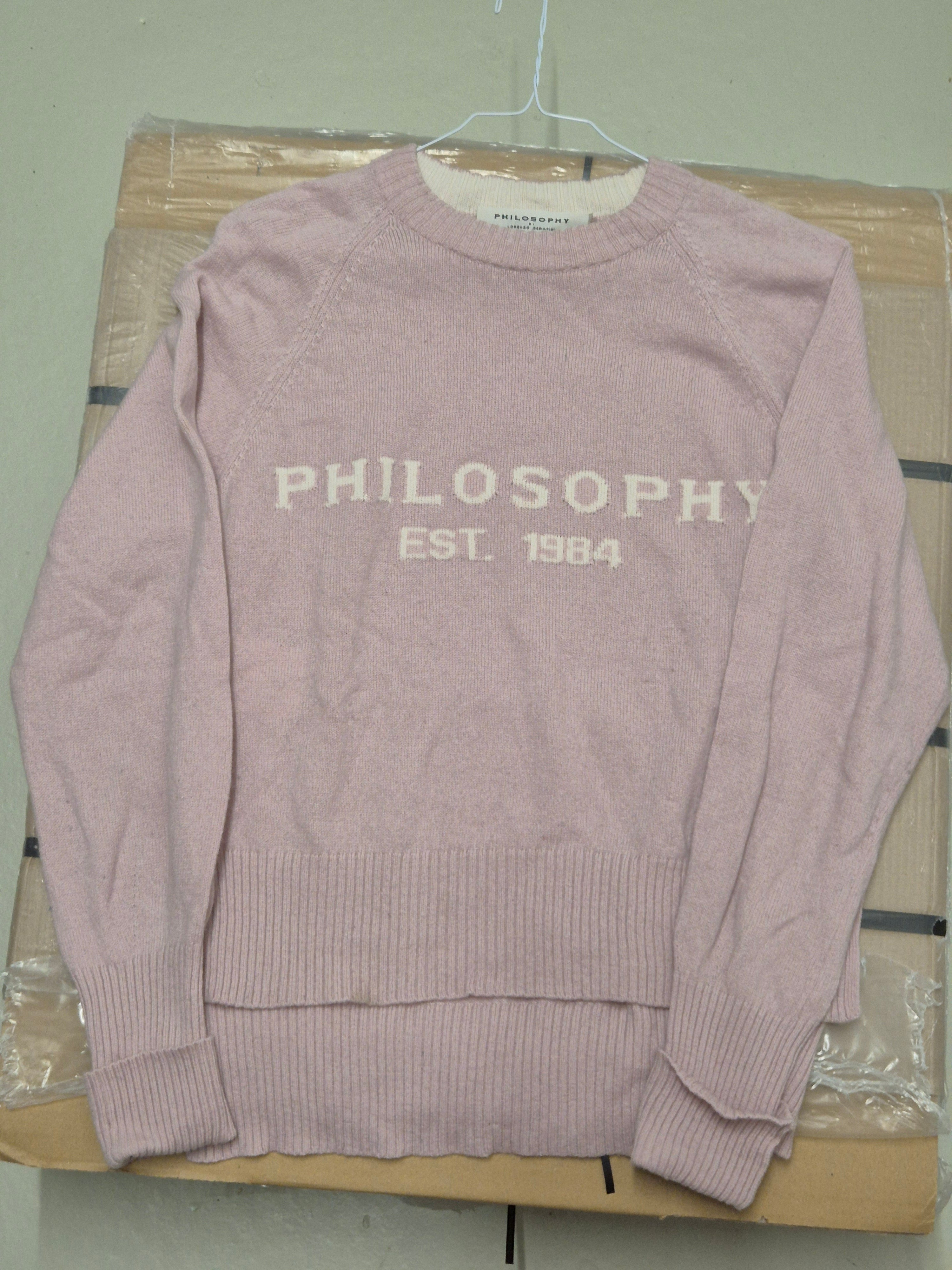 PHILOSOPHY di Lorenzo Serafini Logo Pullover Wolle Kaschmir M Rosa