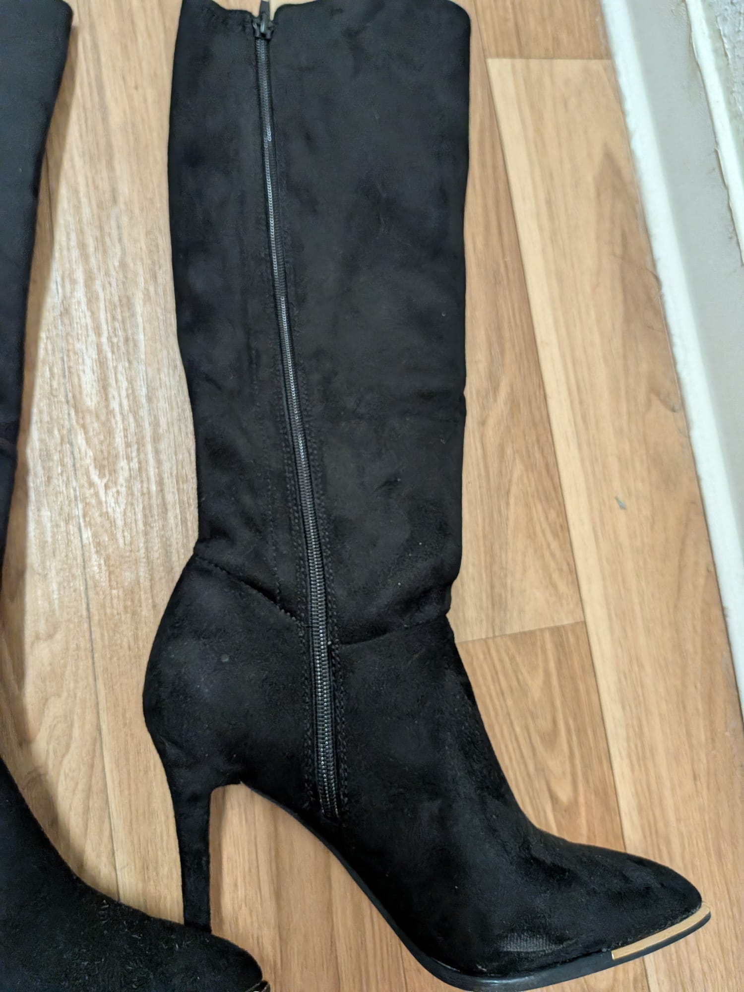 JLO by Jennifer Lopez Glyna Overknee-Stiefel, Schwarz, Wildleder, Gr. 38, Gut
