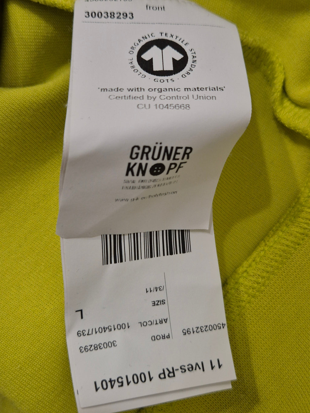 Strellson Sweatshirt Ives-RP – Gelb, Größe L, 100% Baumwolle, Sehr gut