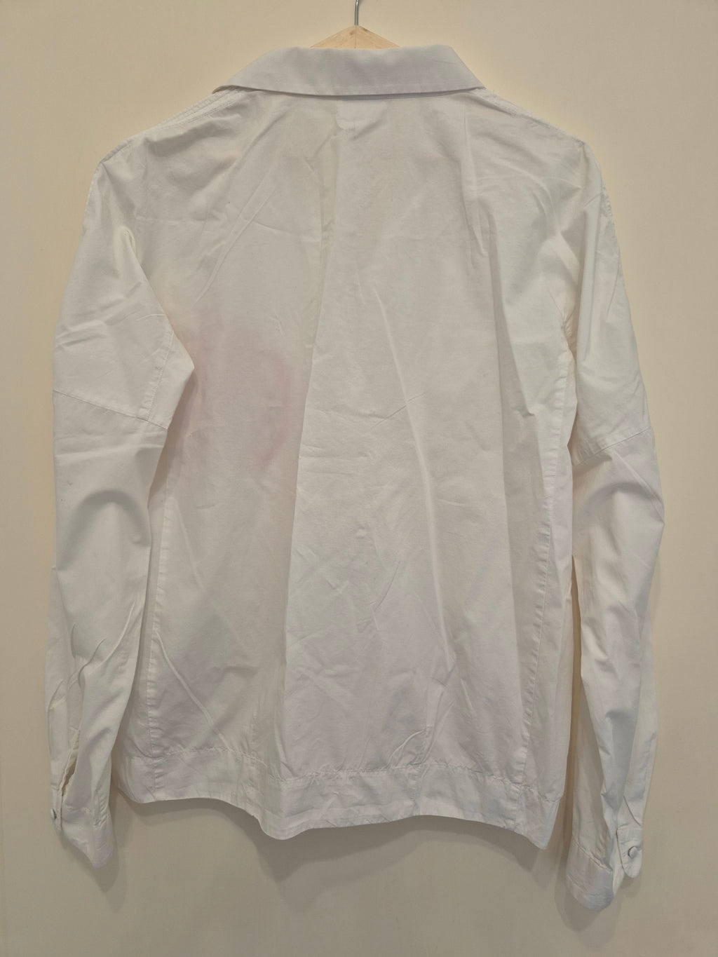 Caliban Crystal Heart Women's Blouse IT 44 White Red Embroidered Cotton Good