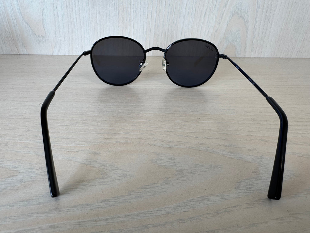 Moken Retro Round Sunglasses – Metal Frame, Black, Medium, Poor Condition