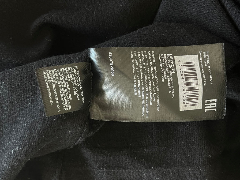 DRYKORN Drynamic Long-Sleeve Shirt, Black, Size L, Good Condition