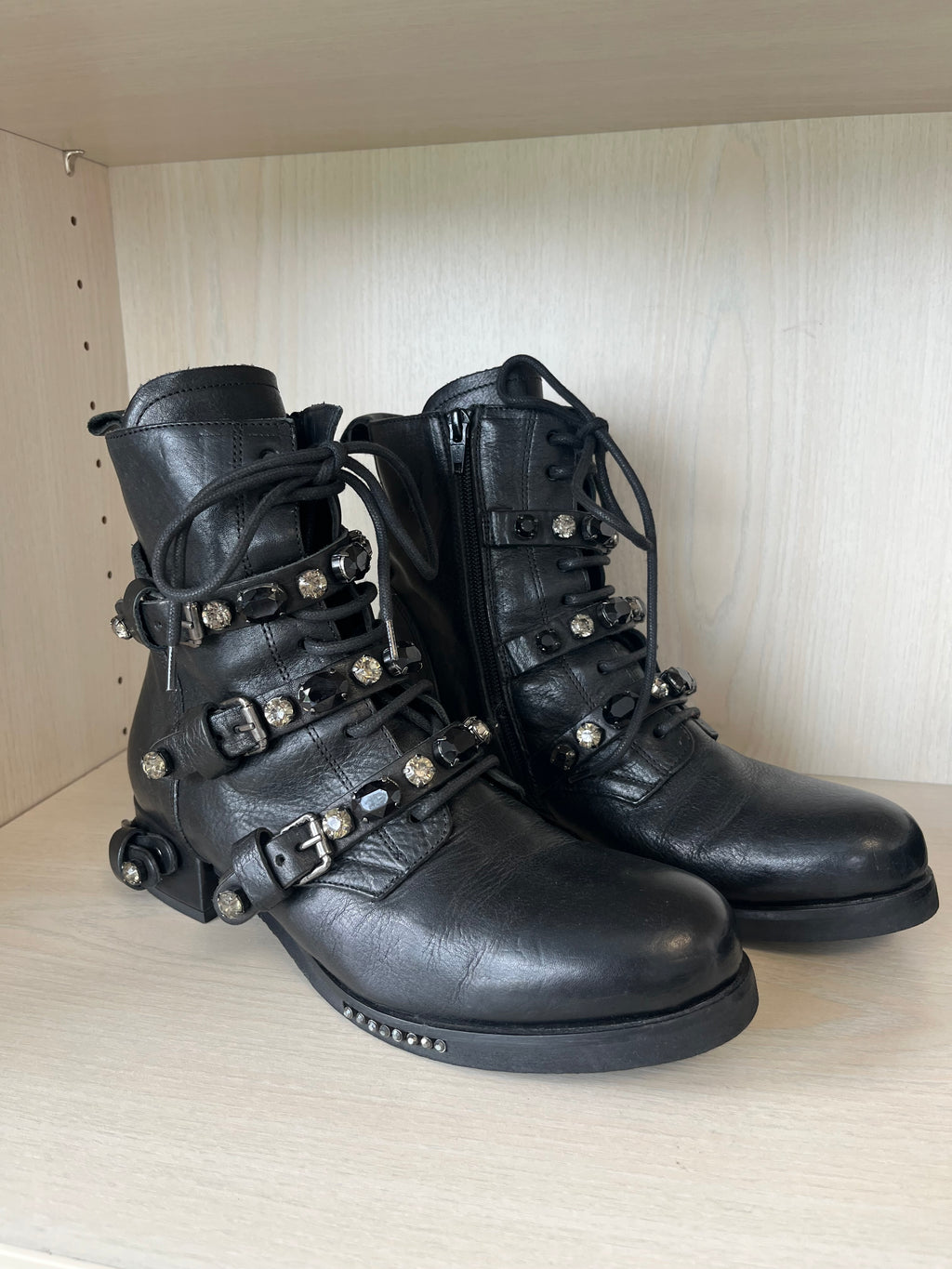 Eddie Rodriguez Women’s Leather Ankle Boots – Black, Size 40, Very Good