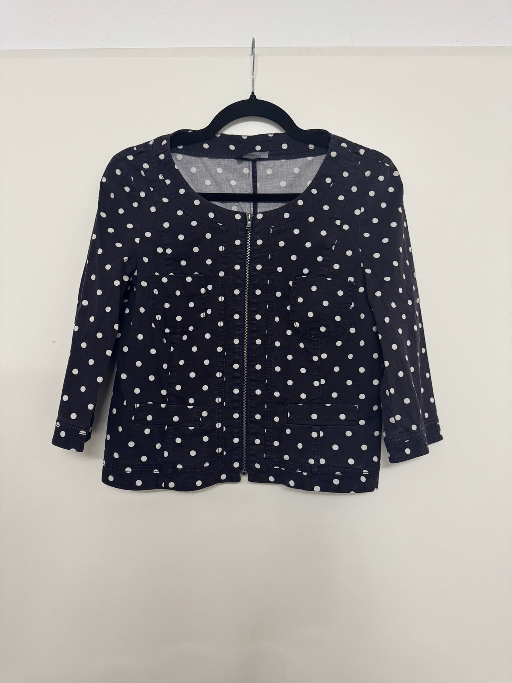 MAX&Co. Polka-Dot Baumwolljacke, Schwarz/Weiß, IT 40 / US 6, Guter Zustand