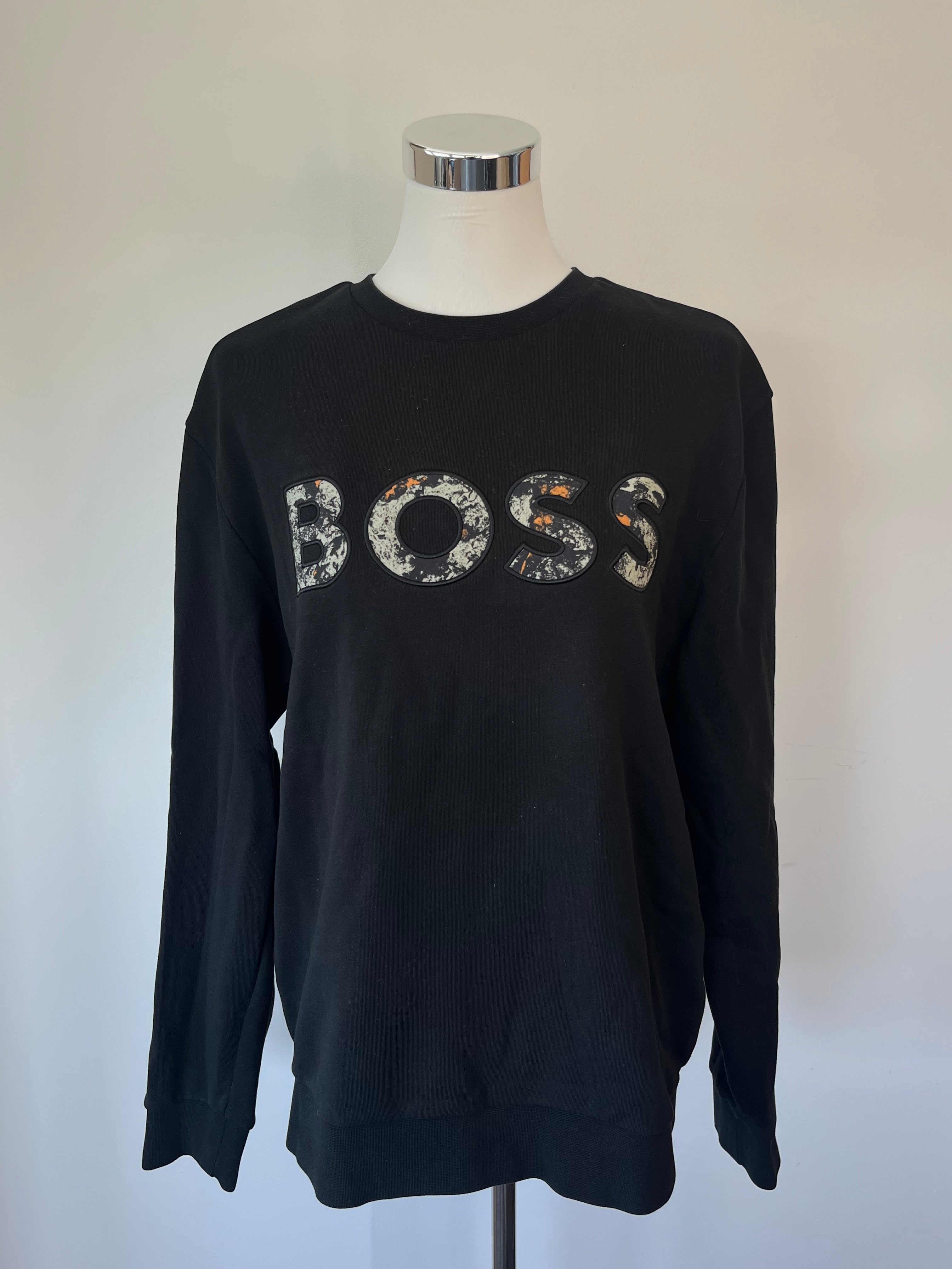 BOSS Logo Sweatshirt | Größe L | Schwarz | Orange Label | Guter Zustand