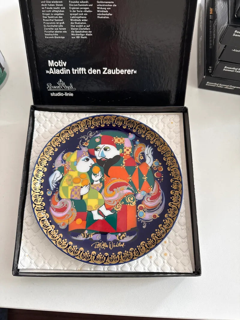 Rosenthal Collector Plate “Aladdin Meets the Magician” by Björn Wiinblad, VG