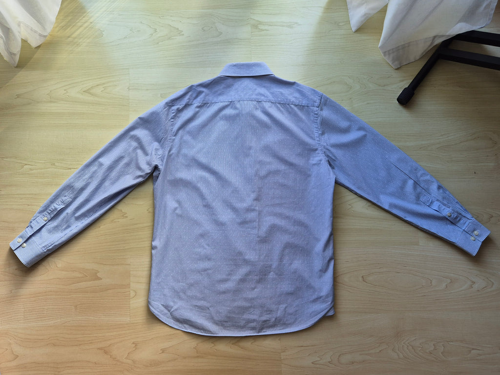 Michael Kors Herren Slim Fit Hemd L/16-16½ | Hellblau Gestreift | Guter Zustand