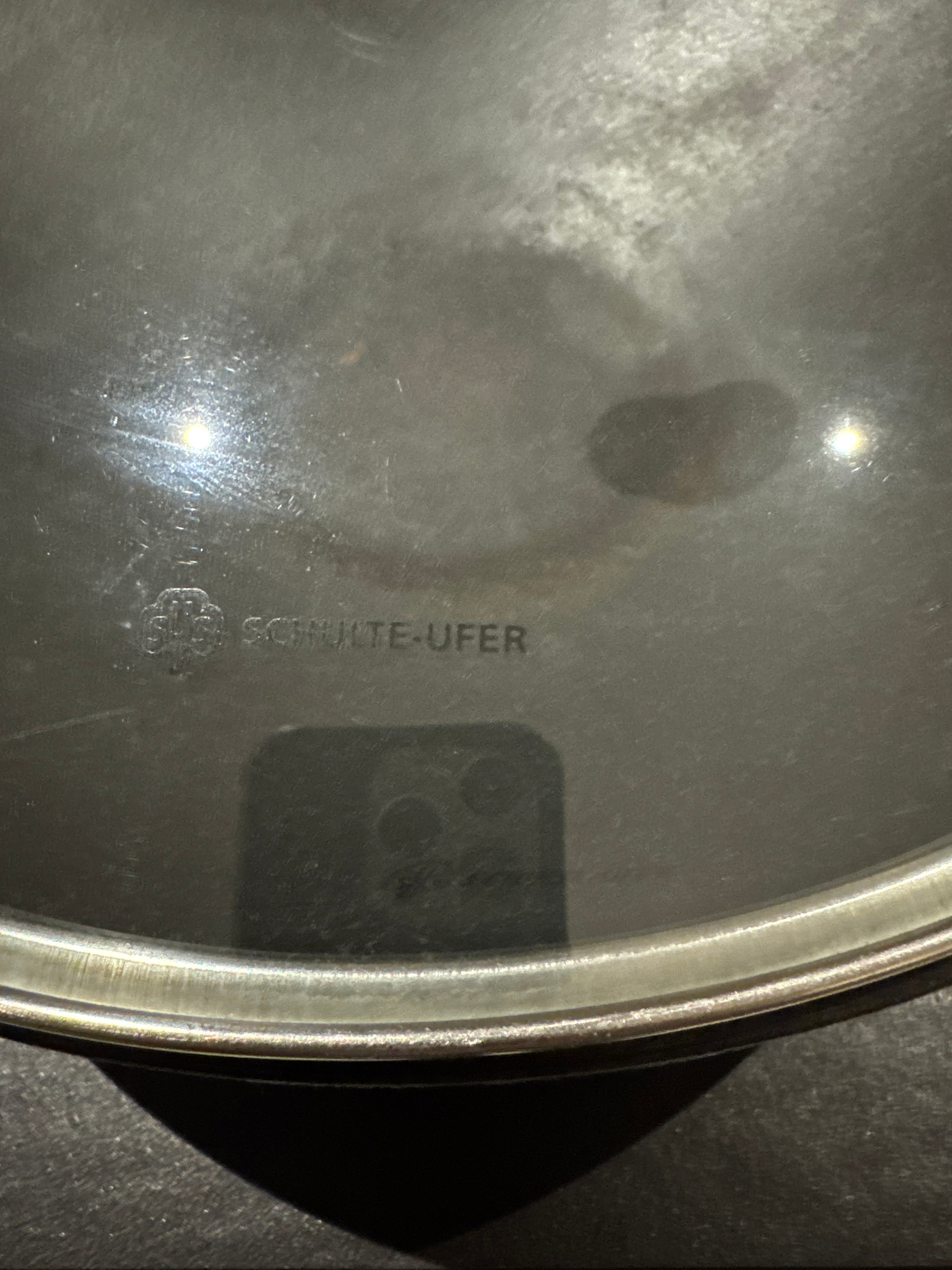 Schulte-Ufer Classic Cast Iron Wok 35cm Black with Glass Lid, Good Condition