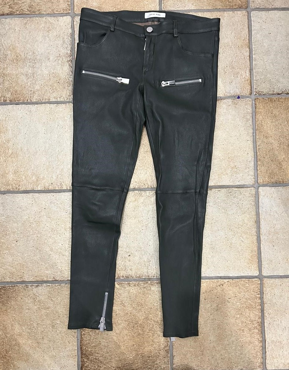 ANINE BING Lederhose Zipper-Detail, Schwarz, Gr. M, Guter Zustand