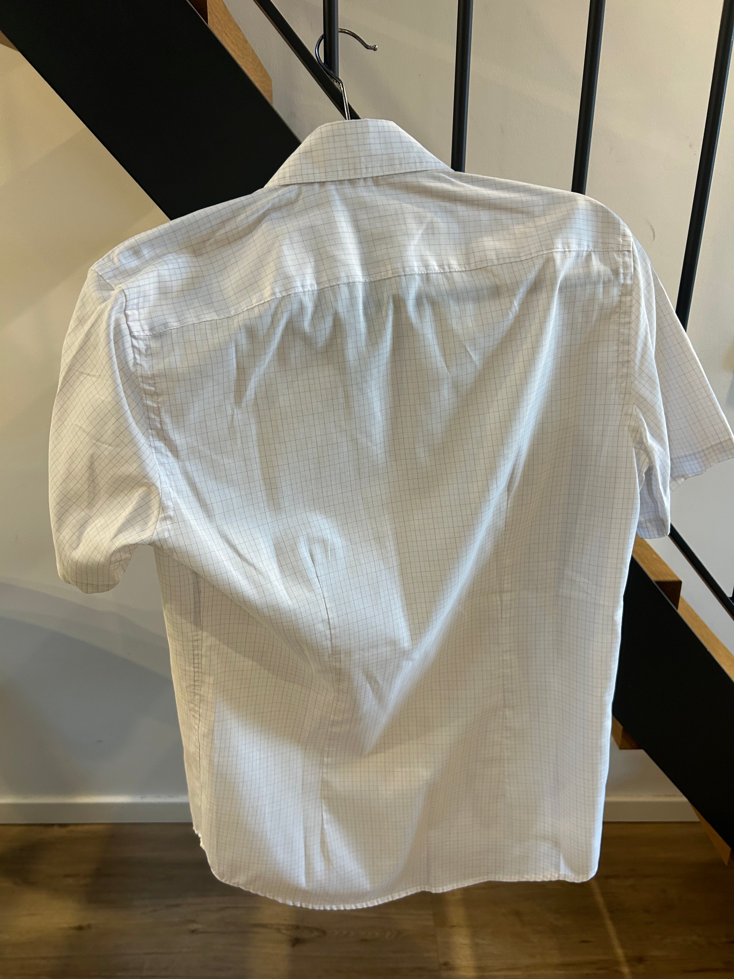 Strellson Shaped Fit Short-Sleeve Dress Shirt, Size 38, White, Very Good