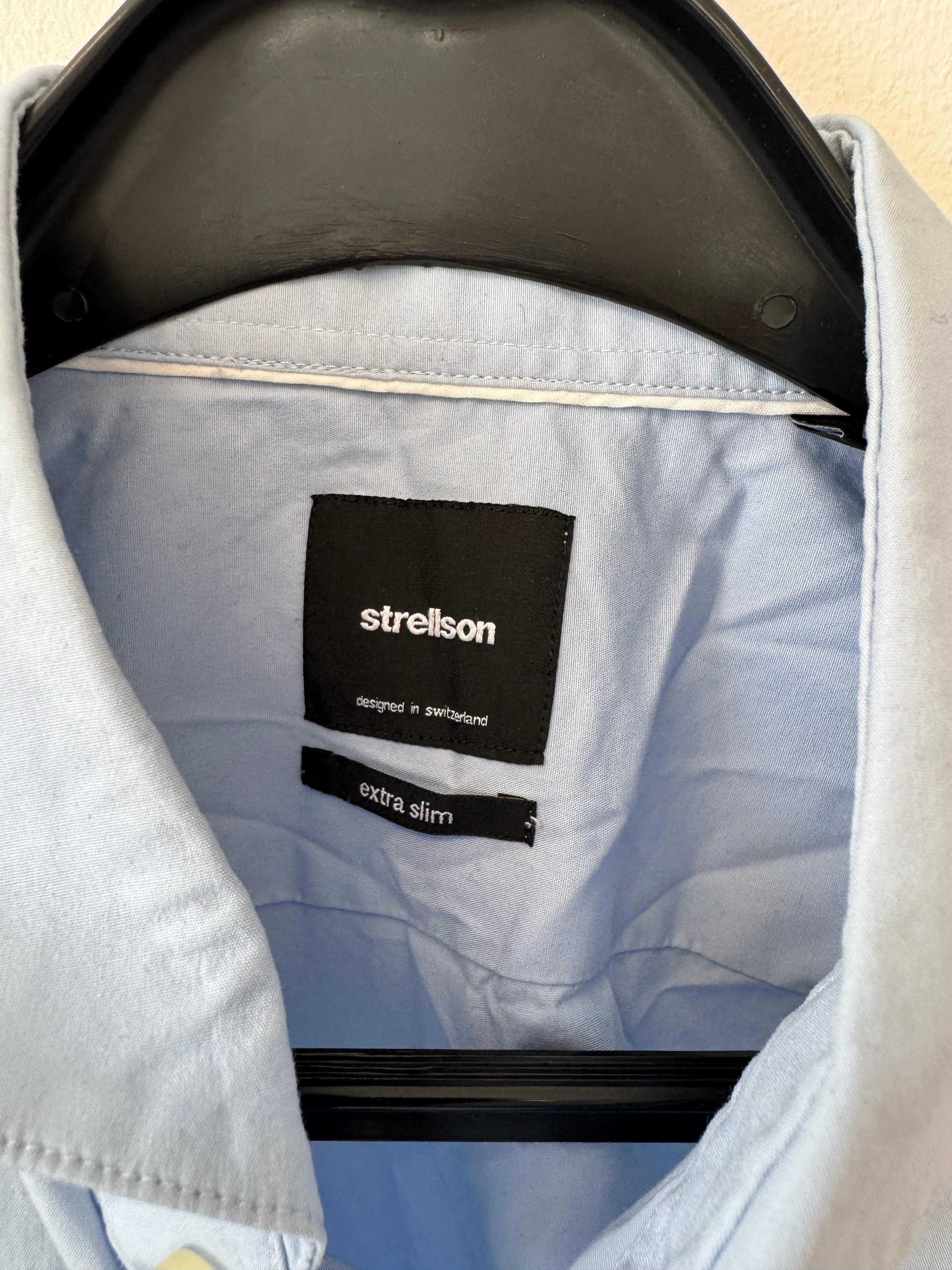 Strellson Extra Slim Fit Hemd, Hellblau, Größe 40/15¾, Guter Zustand