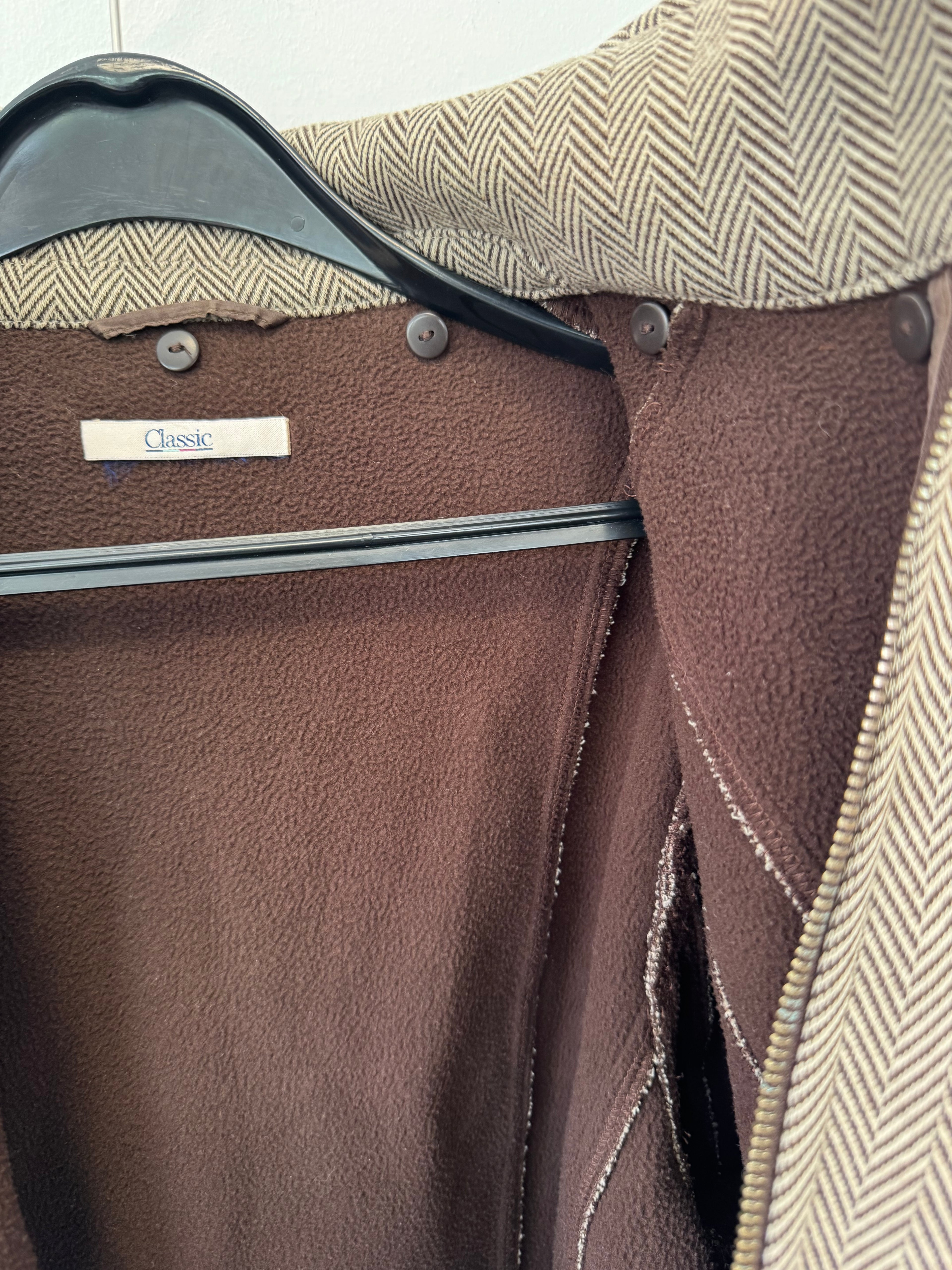 M&S Classic Brown Herringbone Tweed Jacket UK 16 – Very Good Condition