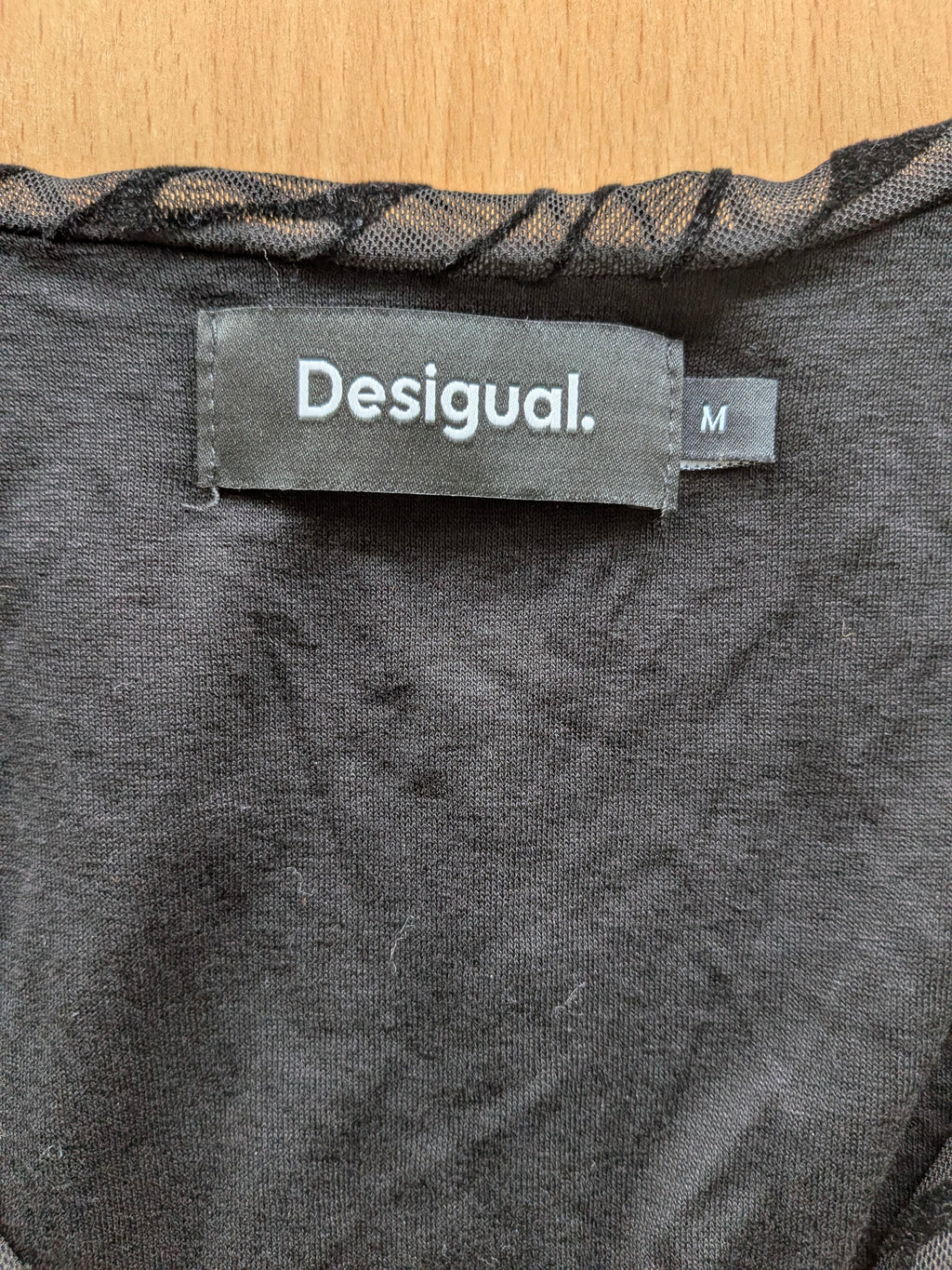 Desigual Zebra Mesh Bodysuit – Black, Size M, Very Good Condition