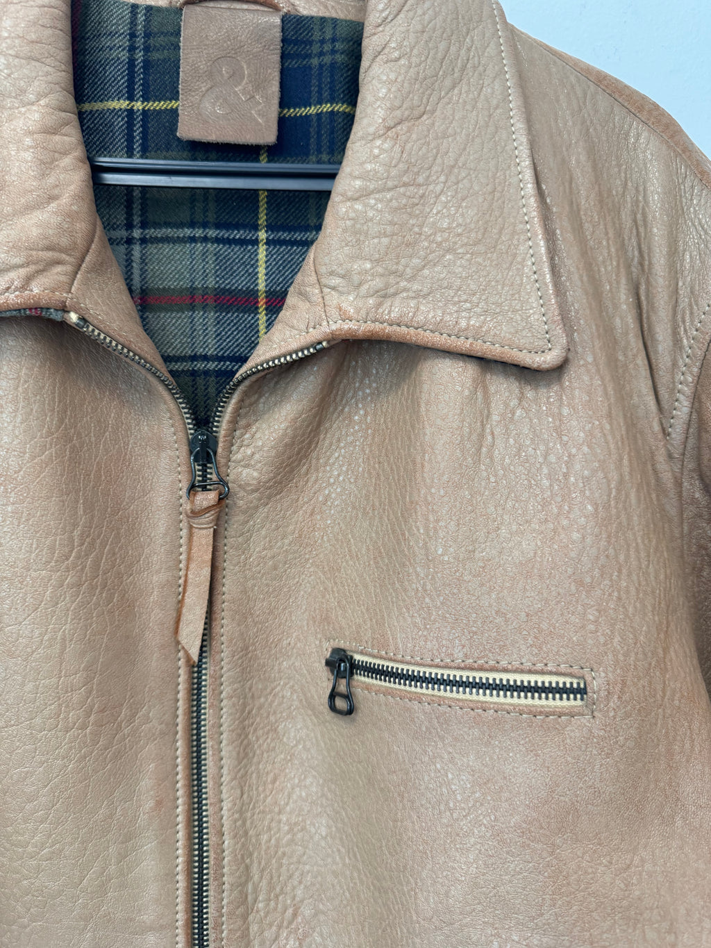Dolce & Gabbana Herren Lederjacke Gr. 50 Cognac 100% Leder Sehr Gut