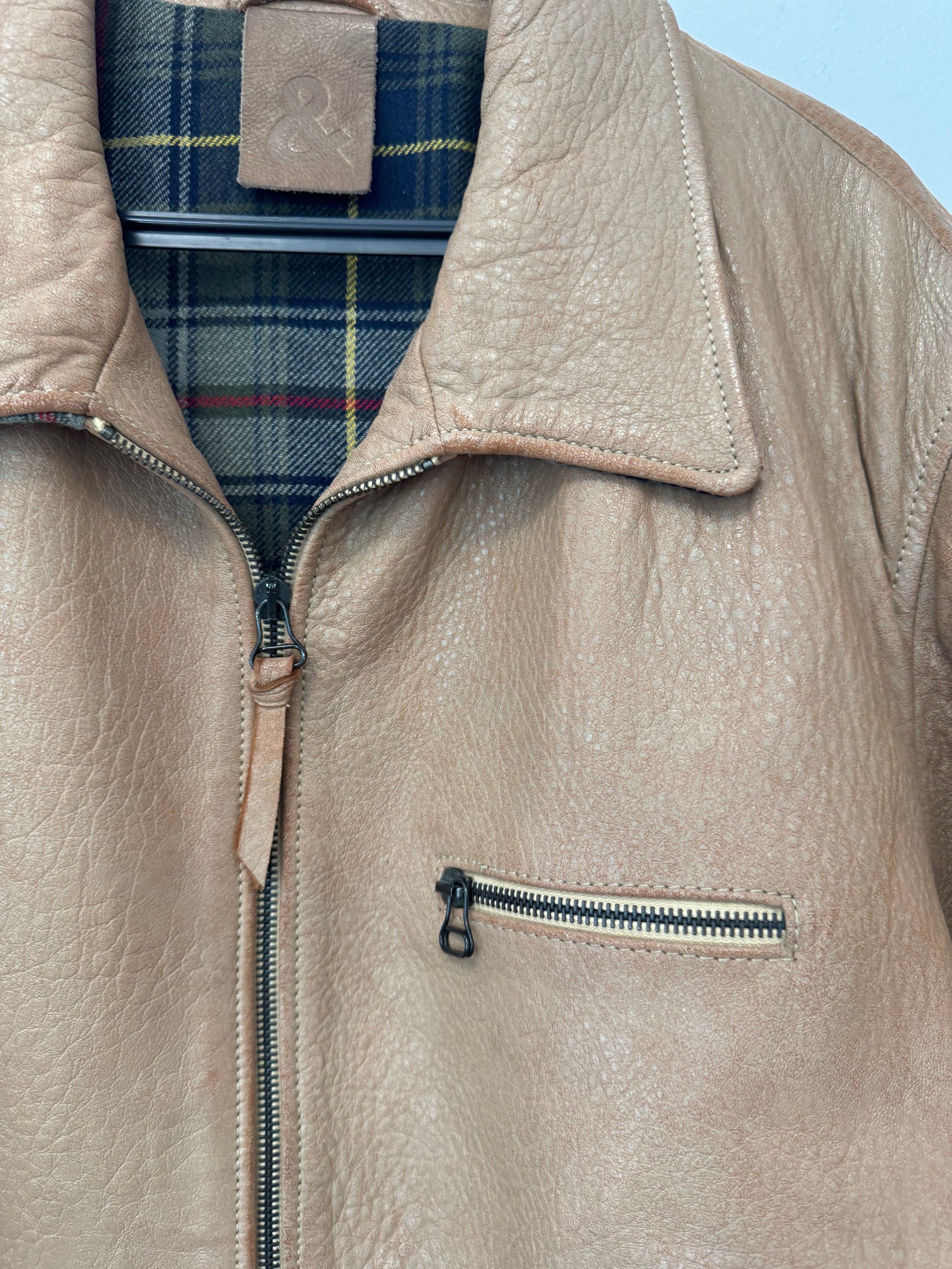 Dolce & Gabbana Herren Lederjacke Gr. 50 Cognac 100% Leder Sehr Gut