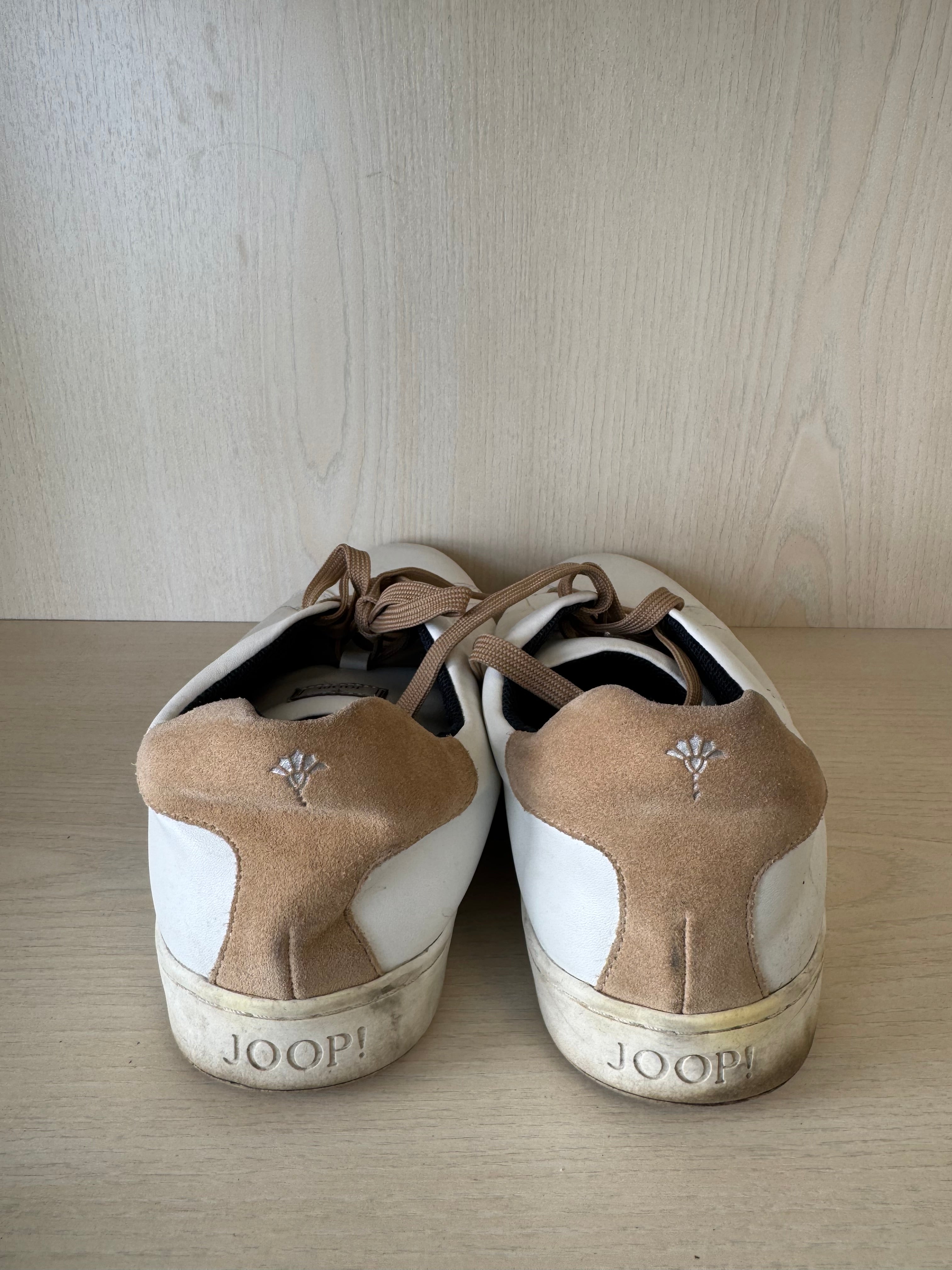 Joop! Men’s Leather Low Top Sneakers White/Beige EU 45 – Good Condition