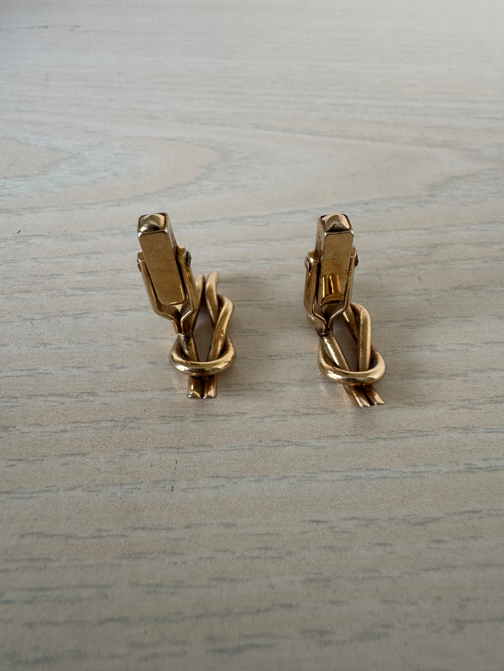 Mya Førn Silver-Tone Cufflinks with Clear Stone | Good | Presentation Box + 3 Sets