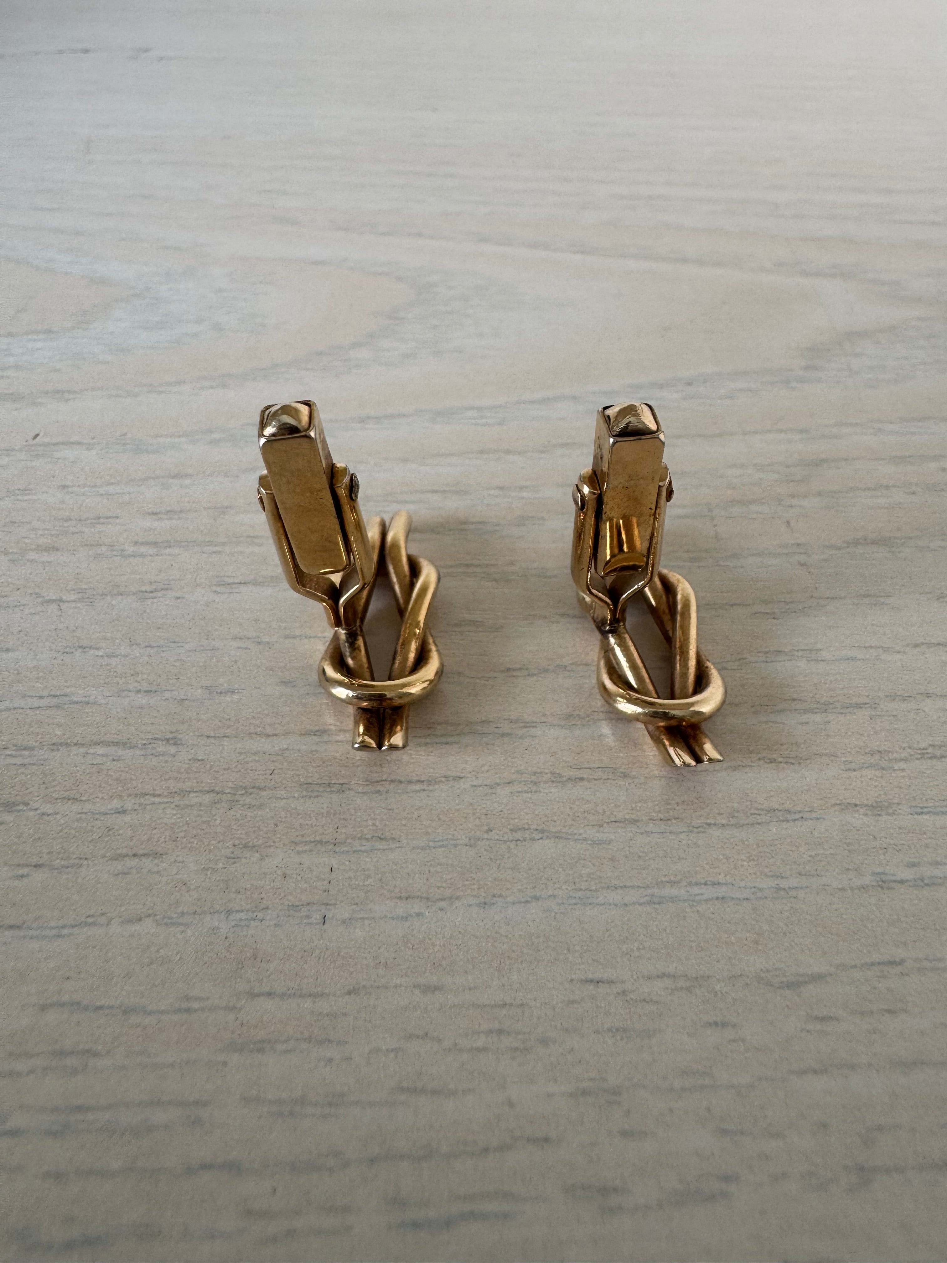 Mya Førn Silver-Tone Cufflinks with Clear Stone | Good | Presentation Box + 3 Sets
