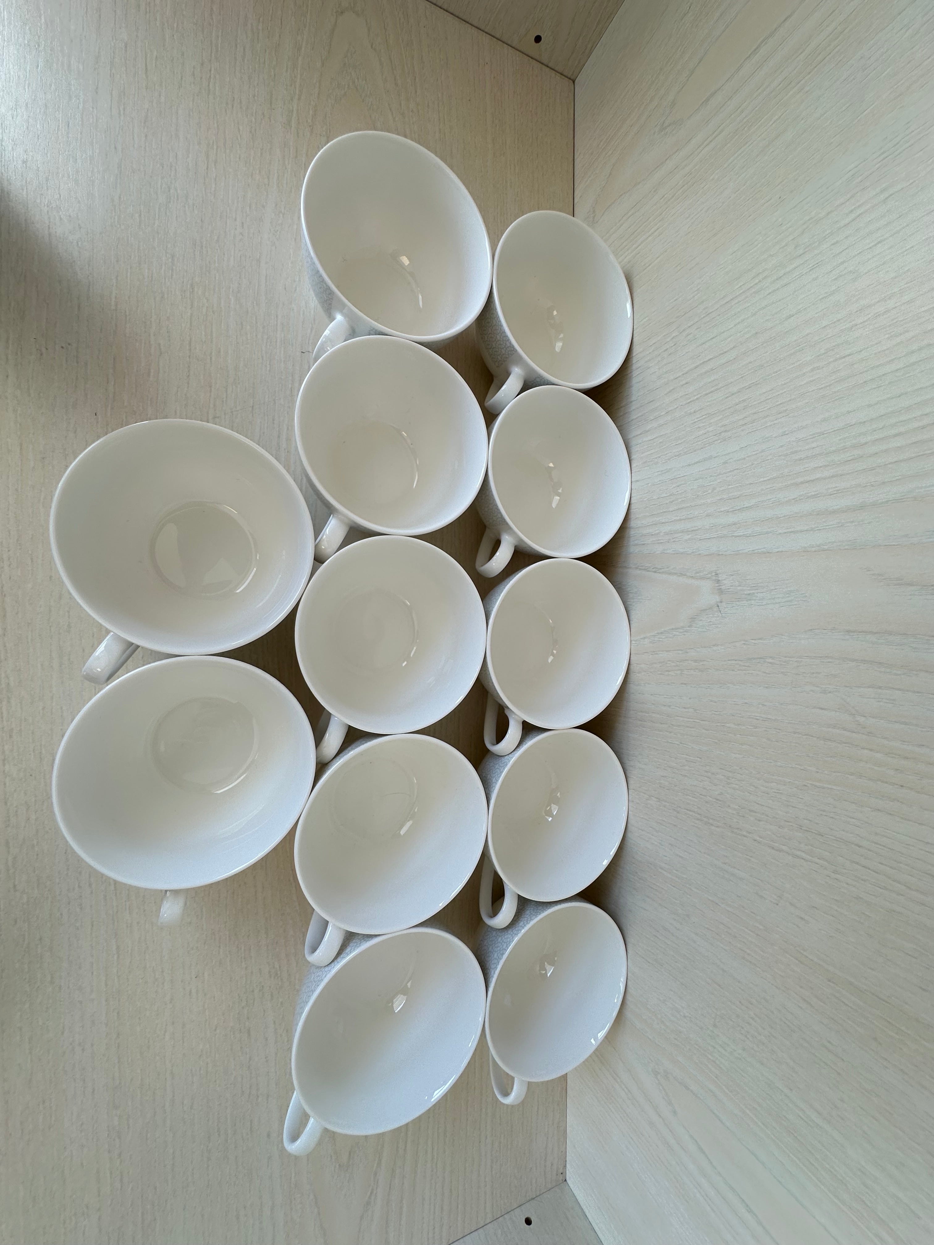 KHG Vesuvio Kaffeeset 24-tlg. – 12 Tassen & Untertassen, wie neu, Offwhite