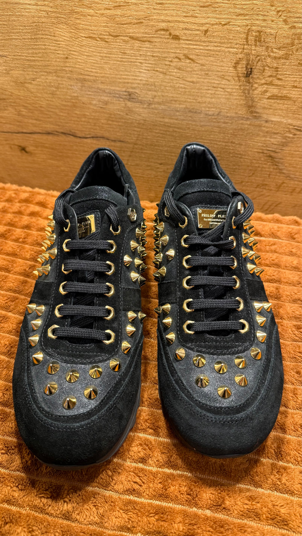 Philipp Plein Goldjungle Damen Sneaker Schwarz Gold 38 EU Wie Neu