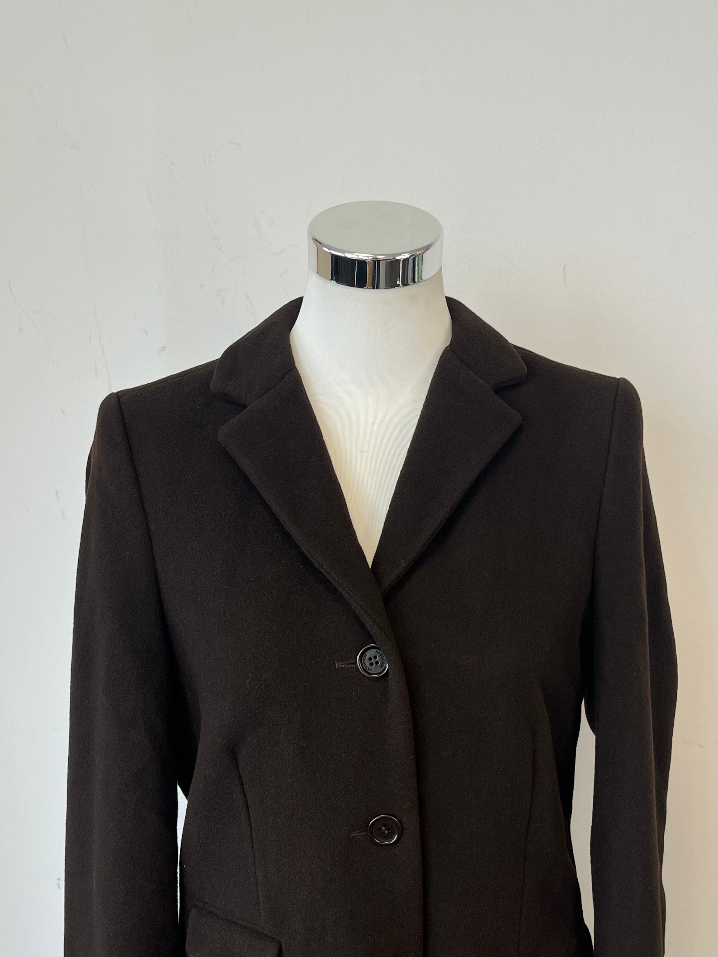 The Newhouse Classic Flausch Wool-Cashmere Coat Brown Size 40 Very Good