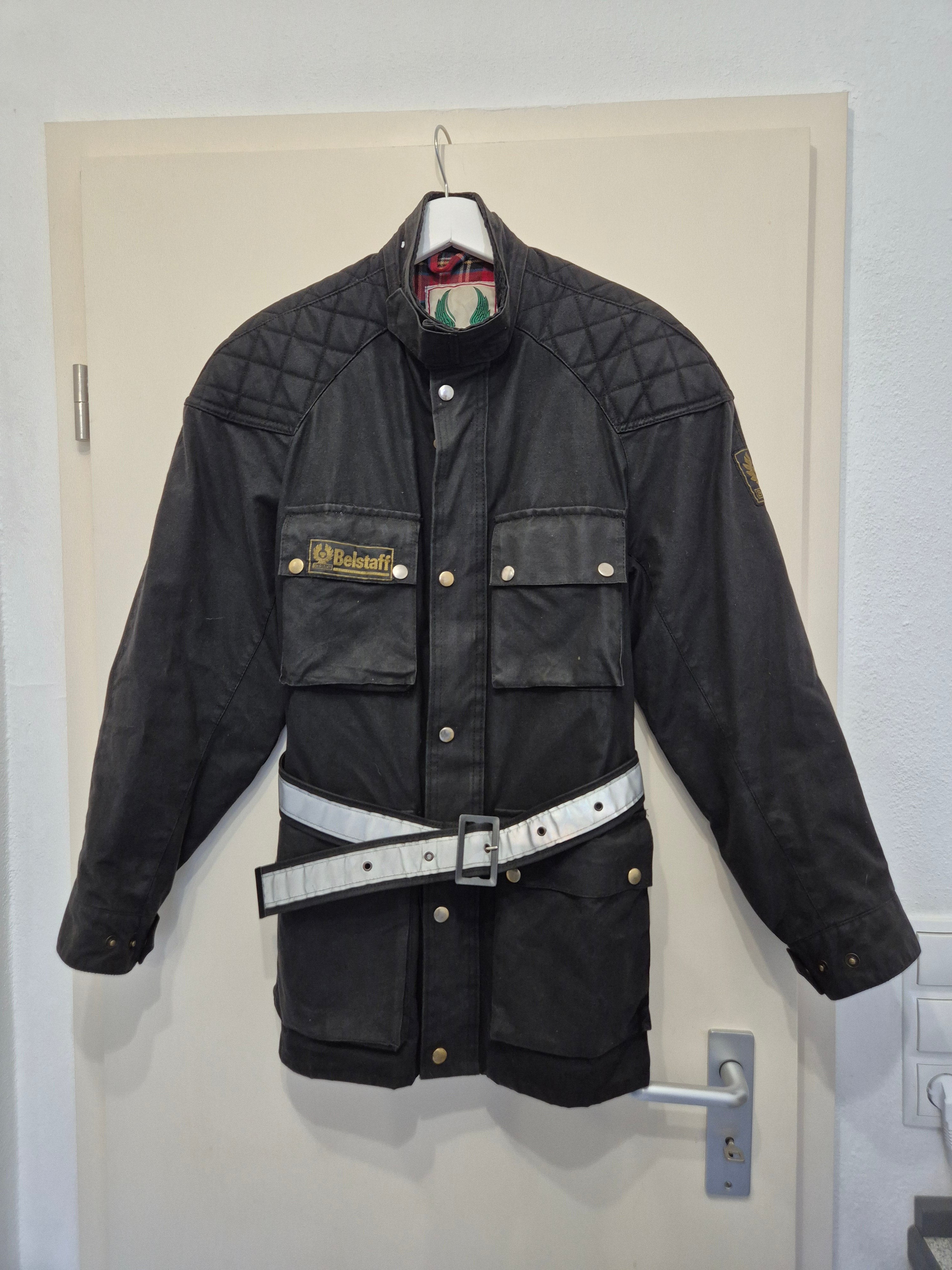 Belstaff Roadmaster Motorradjacke – Wachsbaumwolle, Schwarz, EU 44/46, gebraucht