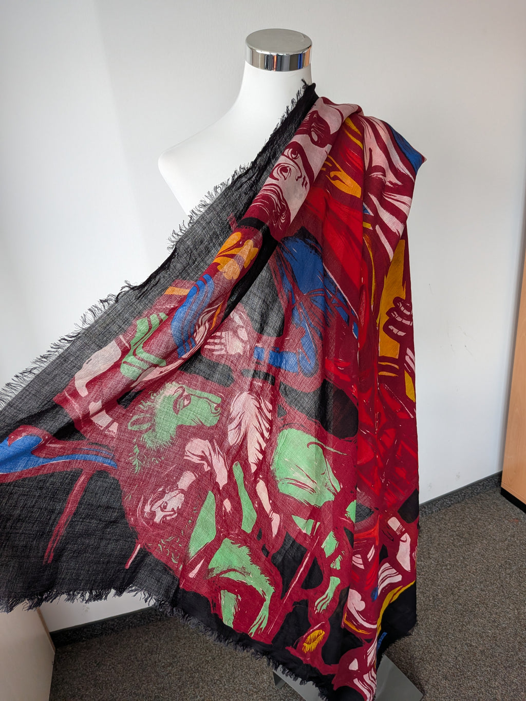 Balenciaga x Sadao Watanabe Schal 100x100cm Wolle/Seide Multicolor Sehr Gut