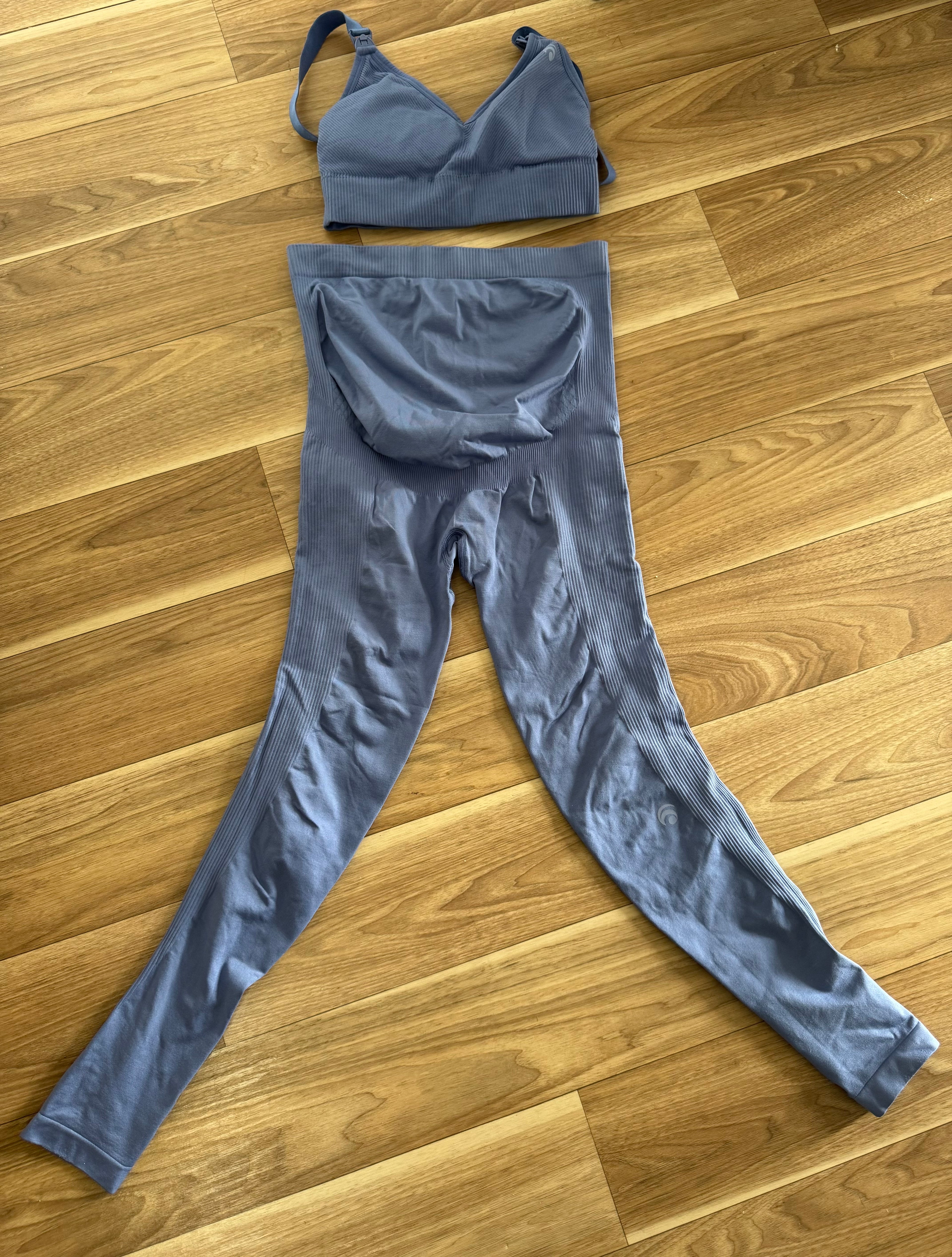 OceansApart Baby Bump Seamless Rib Set – Blue, Size XS, Good Condition