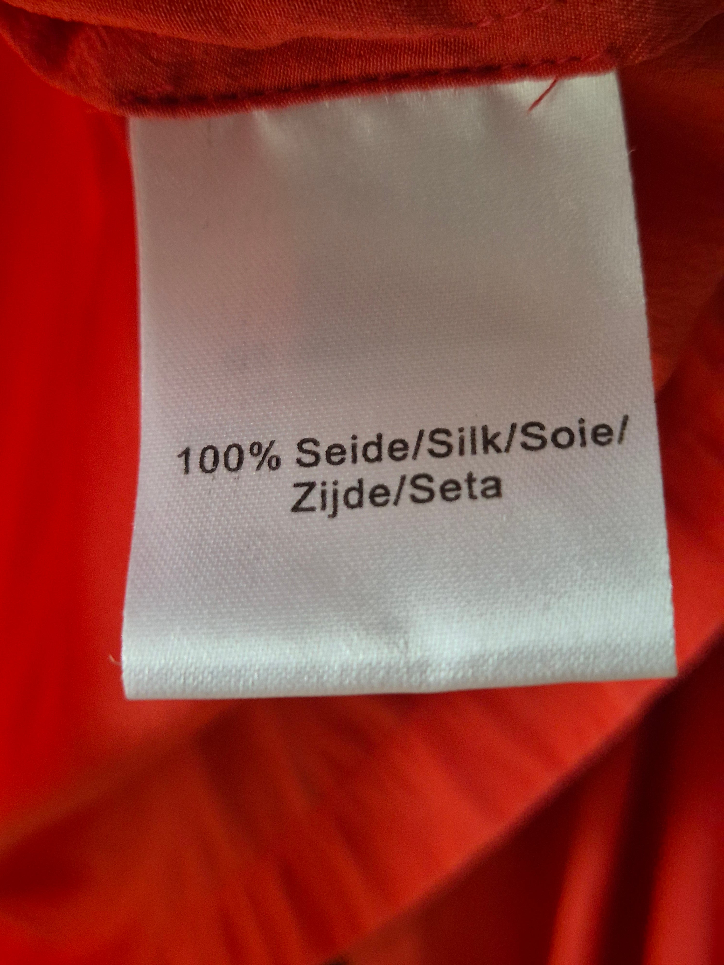 MADELEINE red silk blouse XS, long sleeves, very good condition