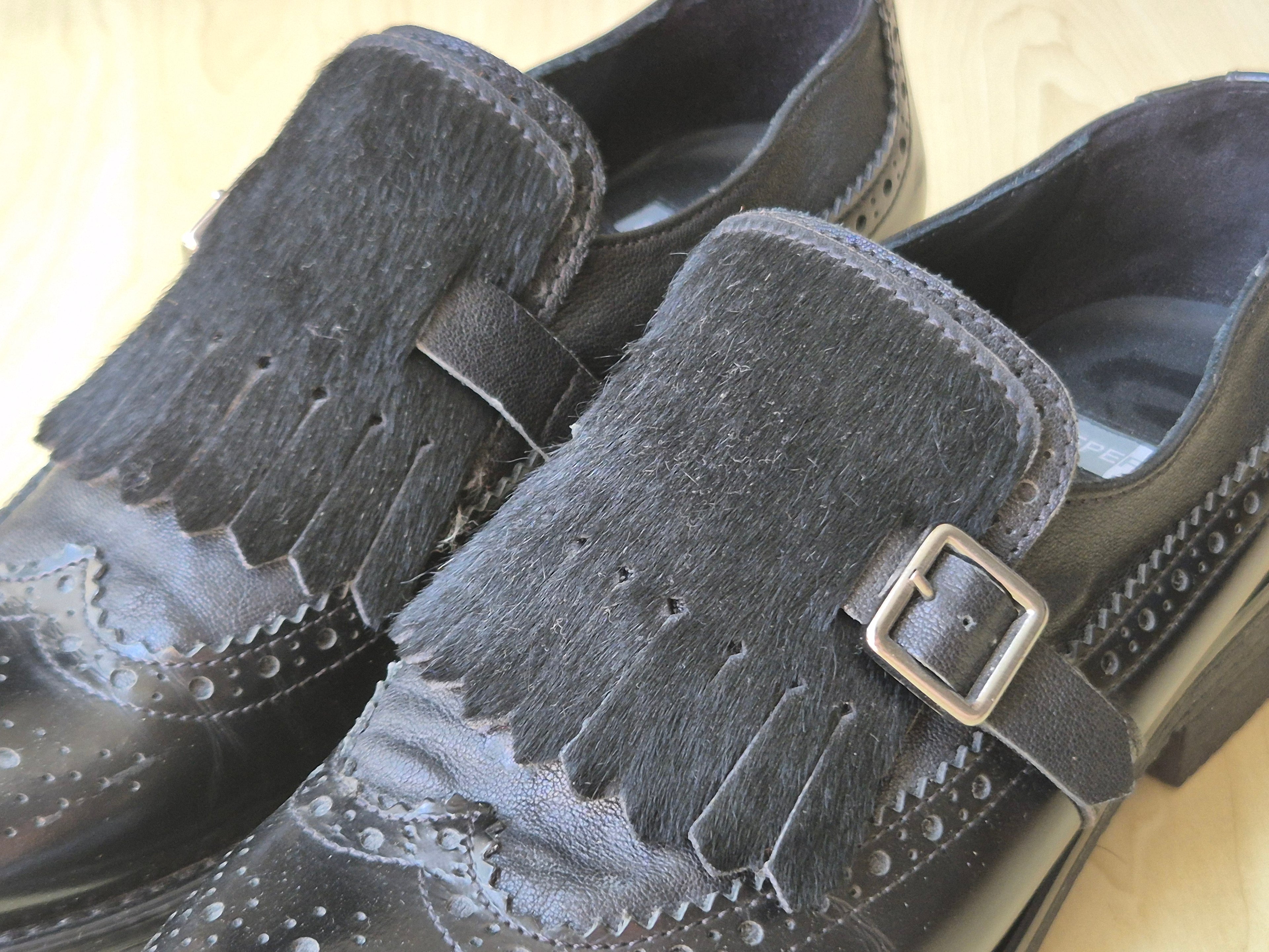 Peperosa Women’s Monk Shoes – Black Leather, EU 39, Very Good Condition