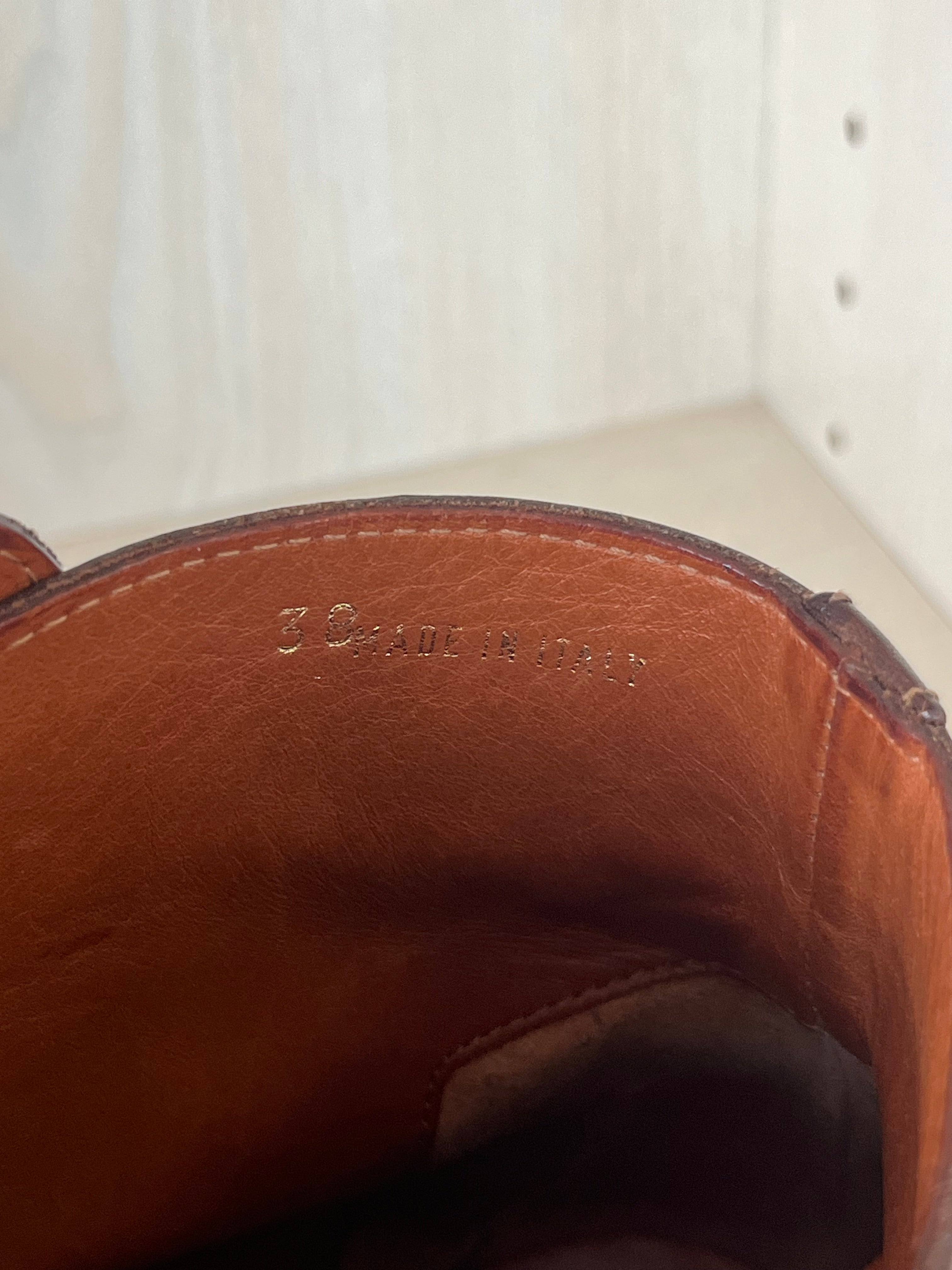 Mulberry Dorset Flat Bootie | Brown Leather | EU 38 | Gold Horsebit | Good Condition