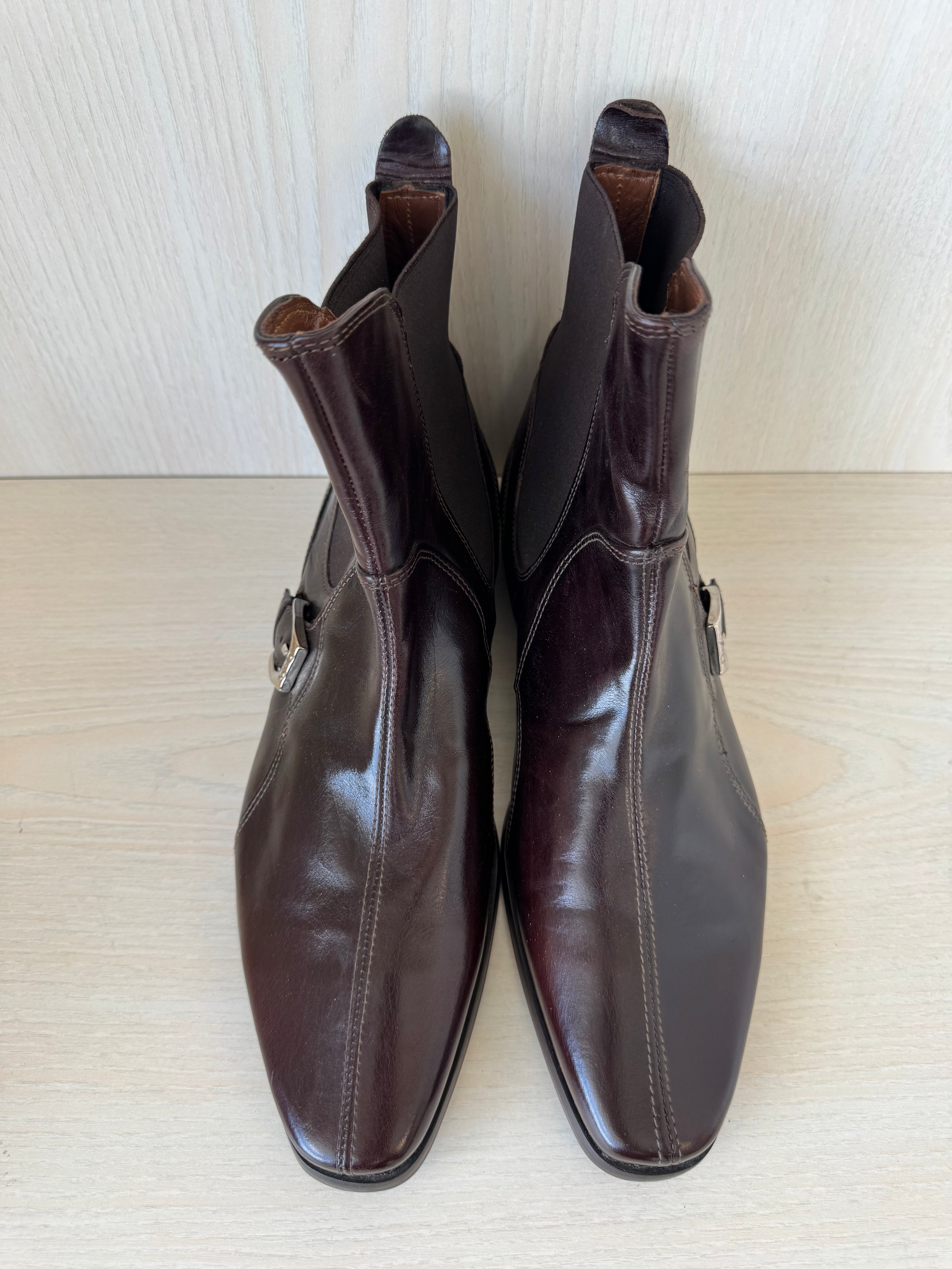 D&G by Dolce & Gabbana Brown Leather Ankle Boots EU 41 Like New