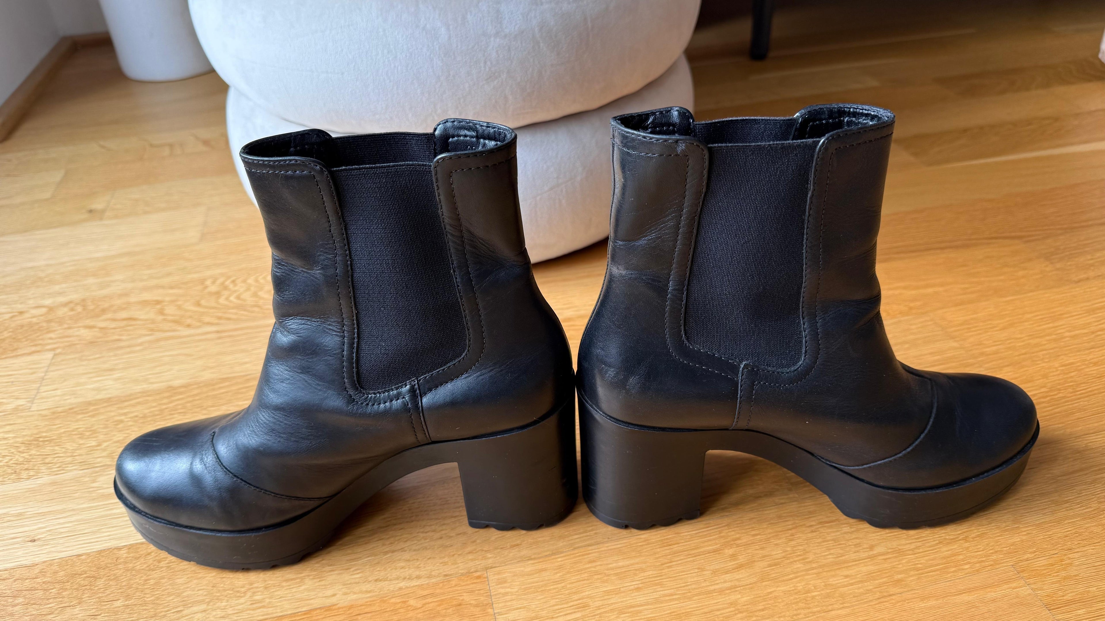 San Marina Chelsea Stiefeletten | Leder | Schwarz | Blockabsatz | Gr. 39 | Guter Zustand