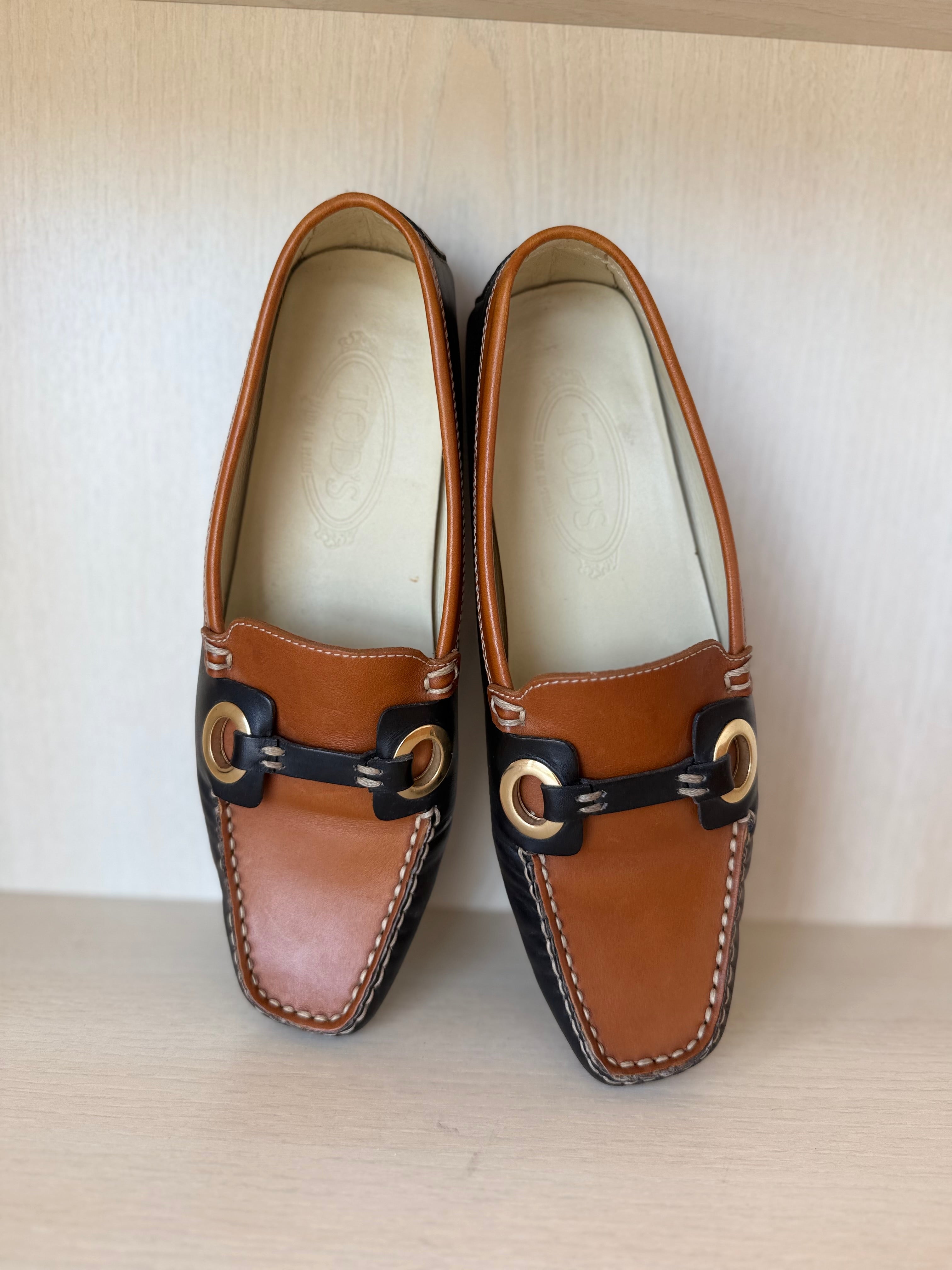 Tod’s Gommino Loafers Women EU 38 Brown/Black, Very Good, with Box