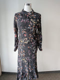 Ravn Copenhagen floral midi dress, size M, black multicolor, good condition