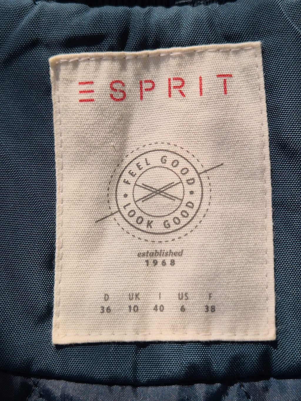 Esprit Damen Bomberjacke EU 36 – MA-1 Nylon Navy, guter Zustand