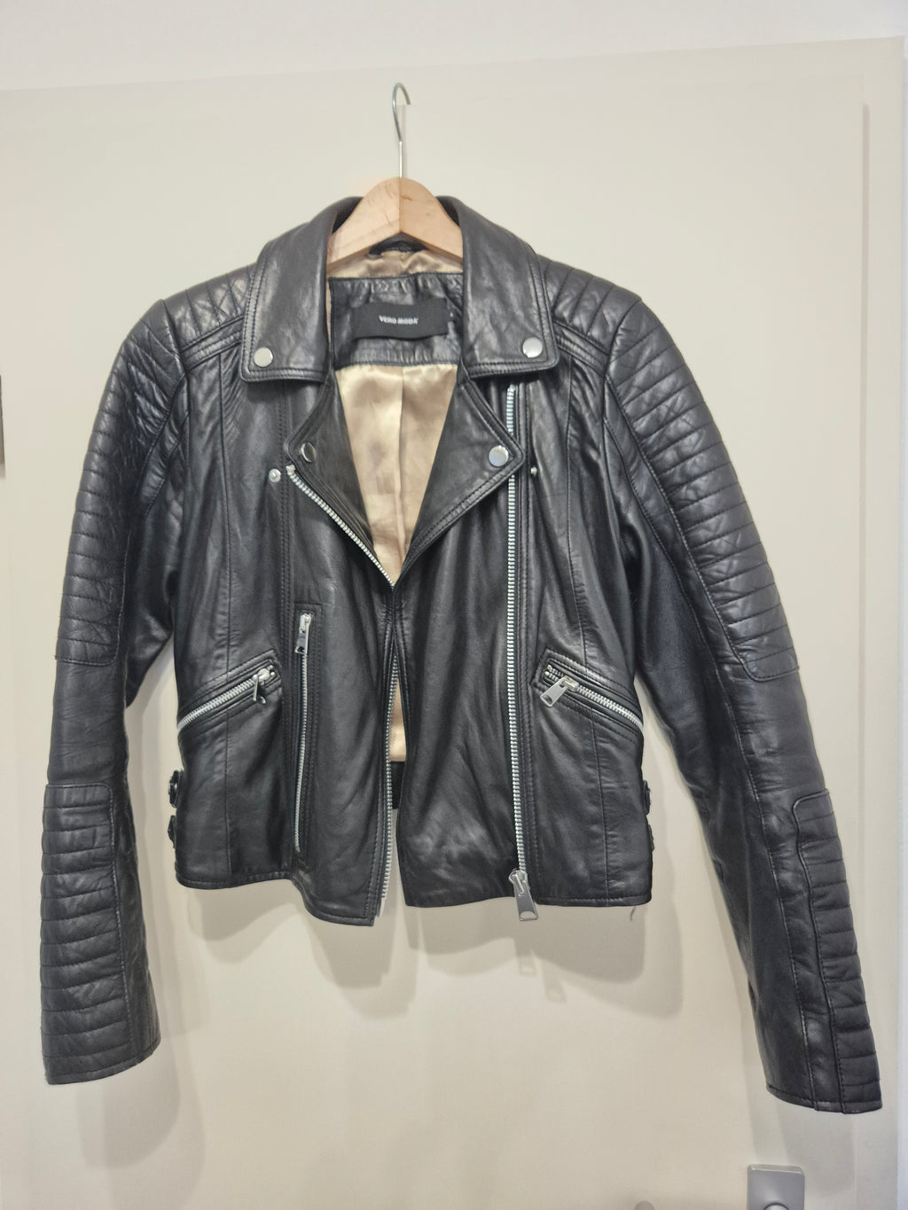 VERO MODA Vimalicia Lederjacke – Schwarz, Gr. S, Sehr gut