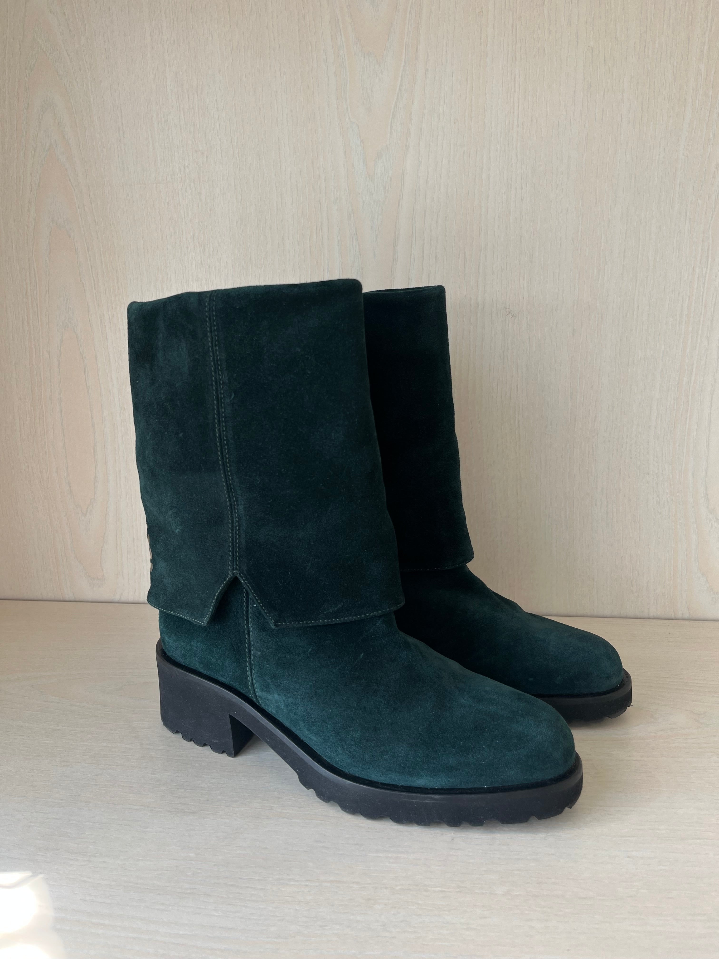 Giorgio Fabiani Stiefeletten Grün Wildleder 37.5 EU Sehr Gut